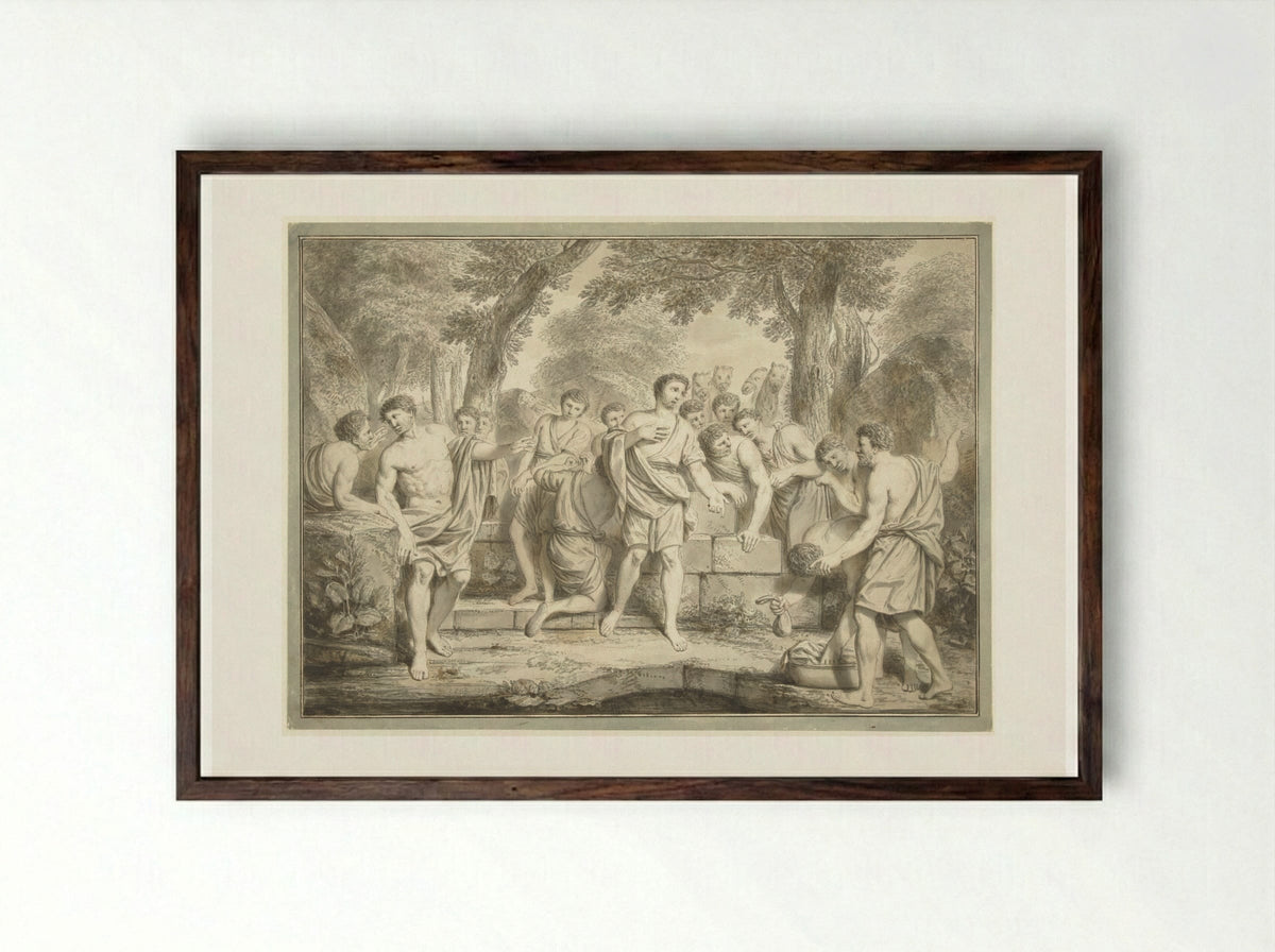 Joseph Sold by His Brothers - Louis Fabritius Dubourg - Framed Print Dark Wood