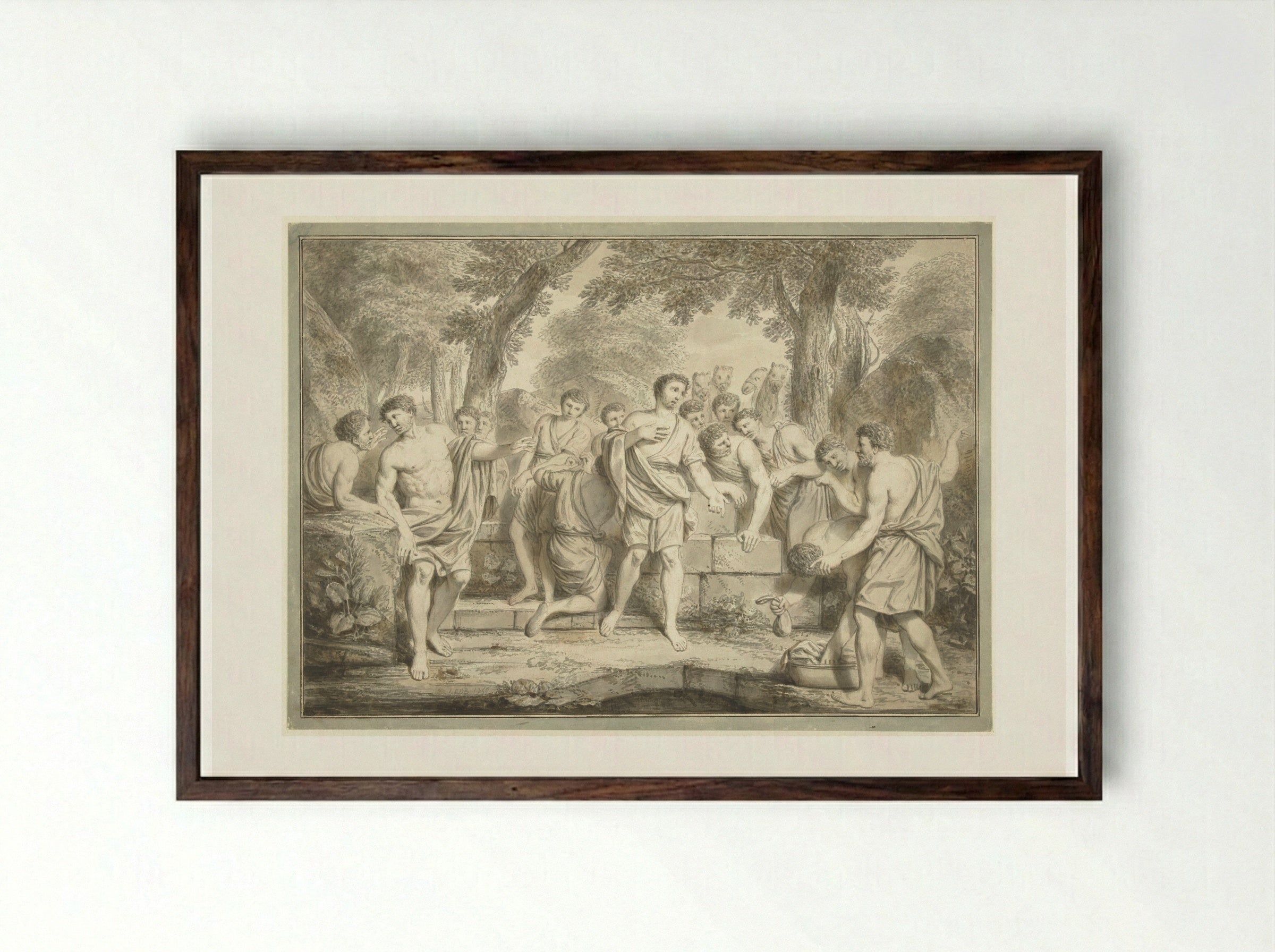 Joseph Sold by His Brothers - Louis Fabritius Dubourg - Framed Print Dark Wood