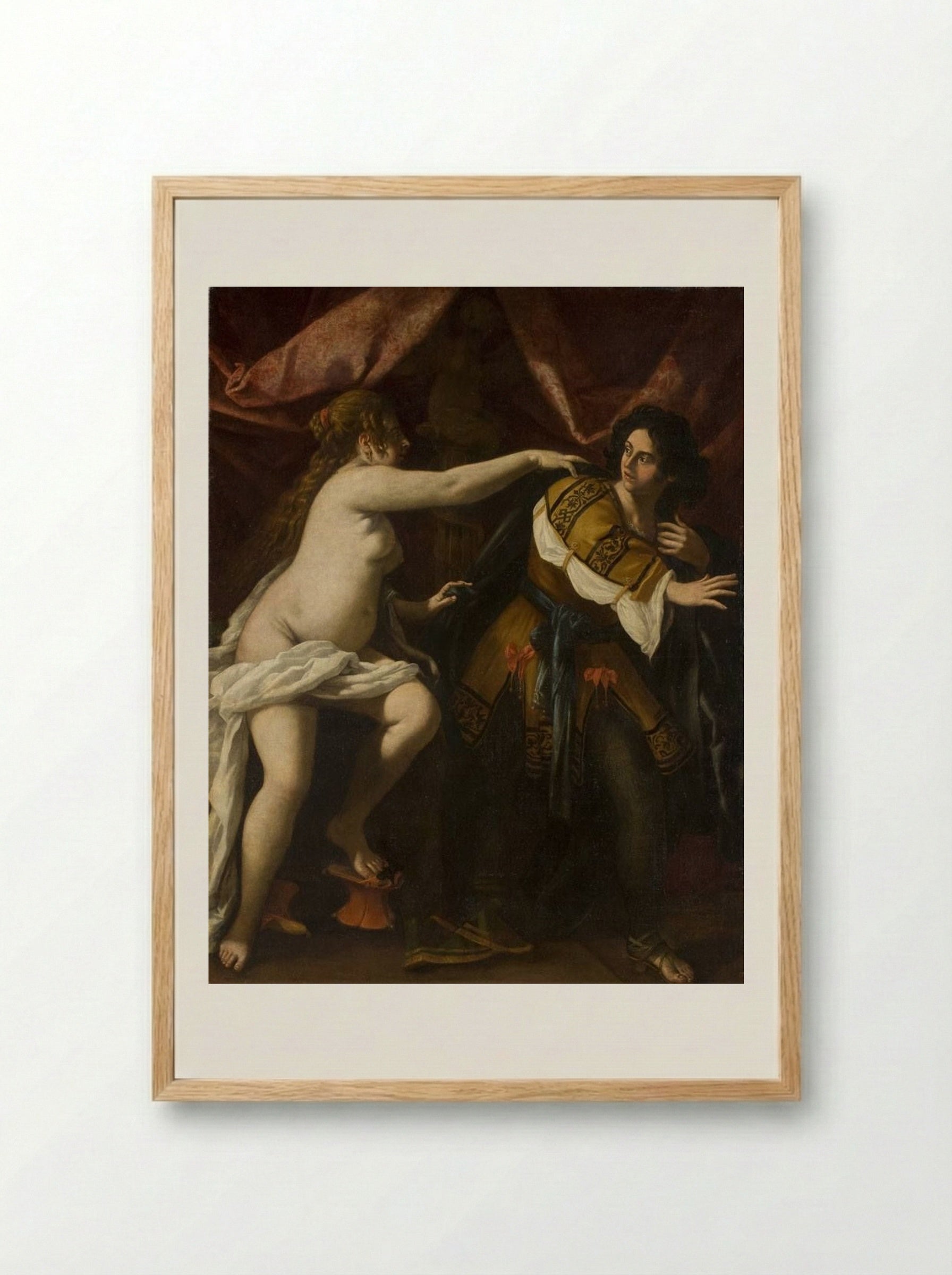 Joseph and Potiphar's Wife - Giovanni Baglione - Framed Print Wood