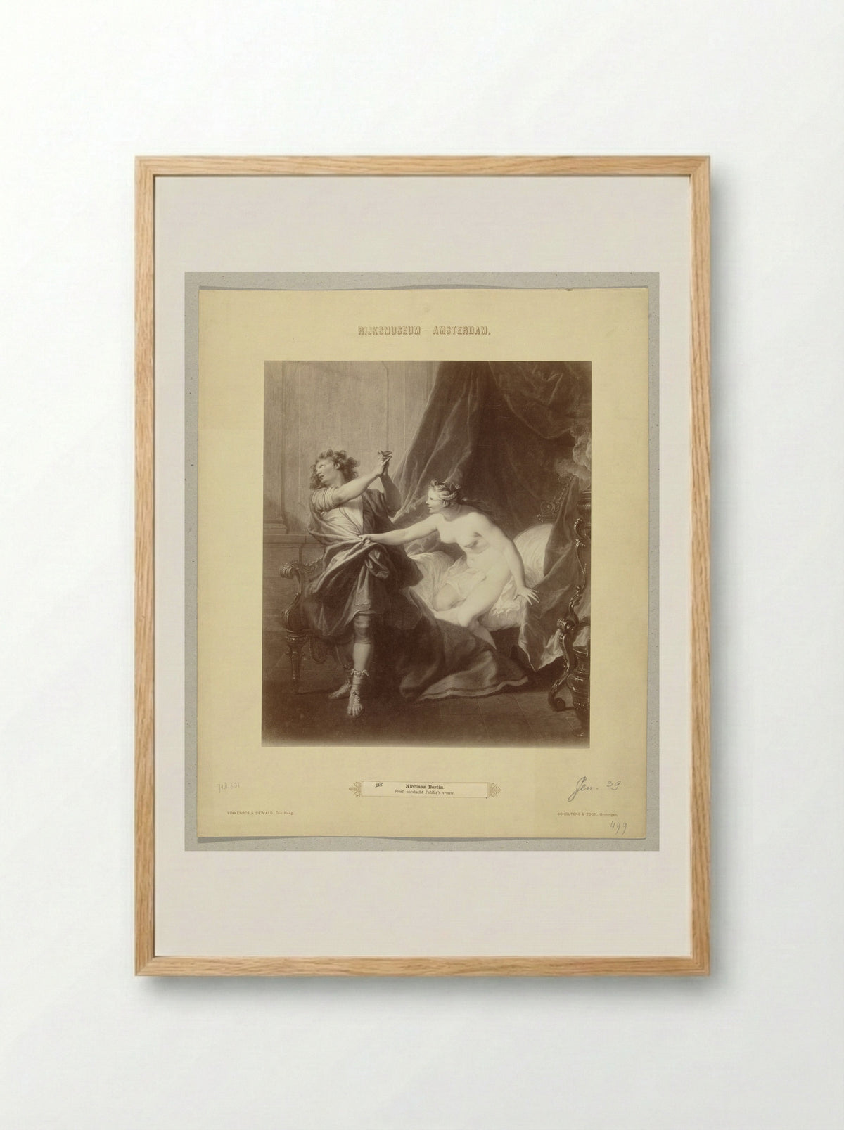Joseph and Potiphar's Wife - Nicolas Bertin - Framed Print Wood