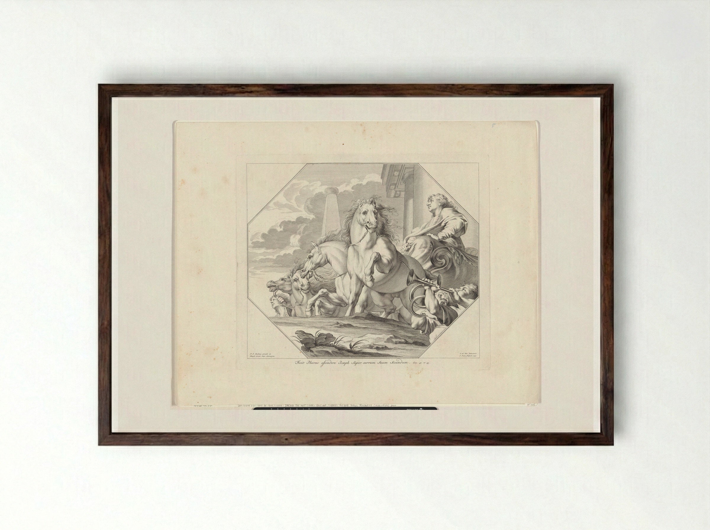 Joseph in the Chariot, Appointed by Pharaoh over all Egypt - Jan Punt - Framed Print Dark Wood