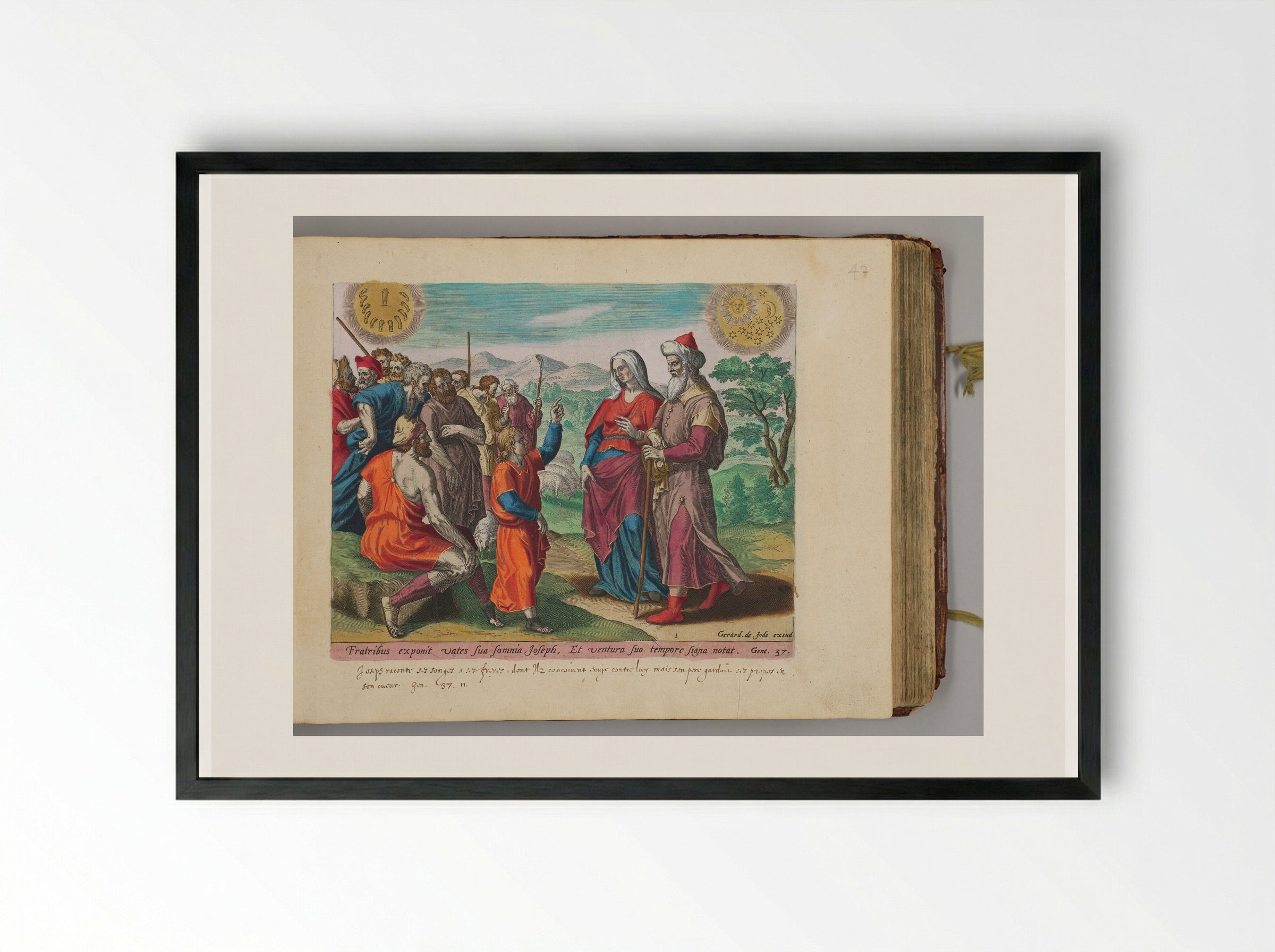 Joseph's Dream - Hans Collaert the Elder - Framed Print Black