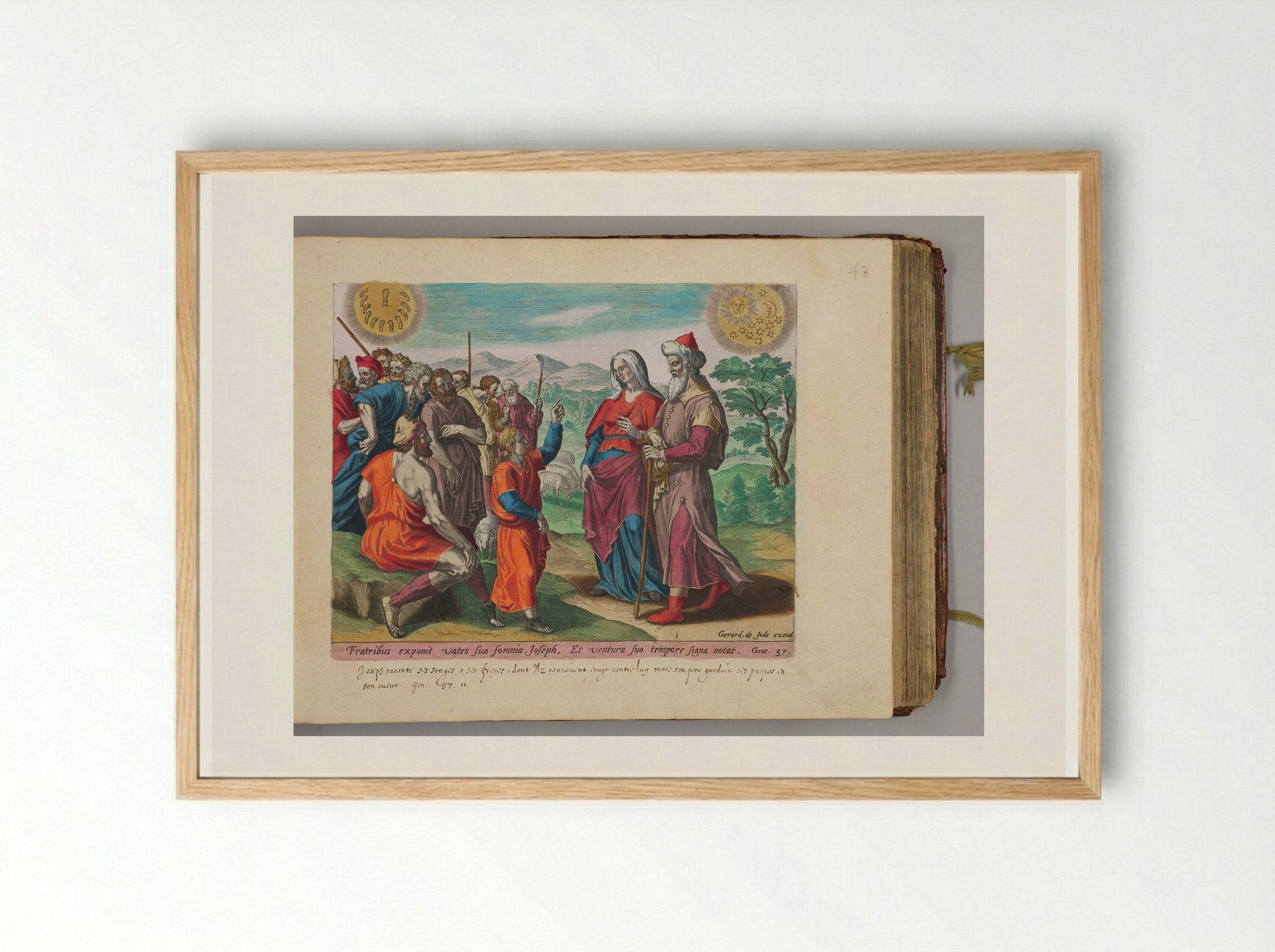 Joseph's Dream - Hans Collaert the Elder - Framed Print Wood