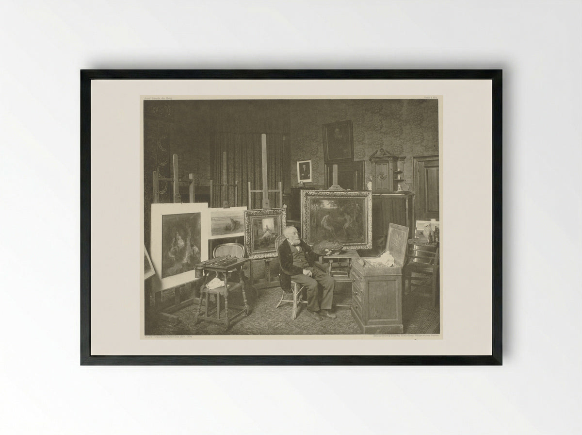 Jozef Israëls in his Studio - Jozef Israëls - Framed Print Black