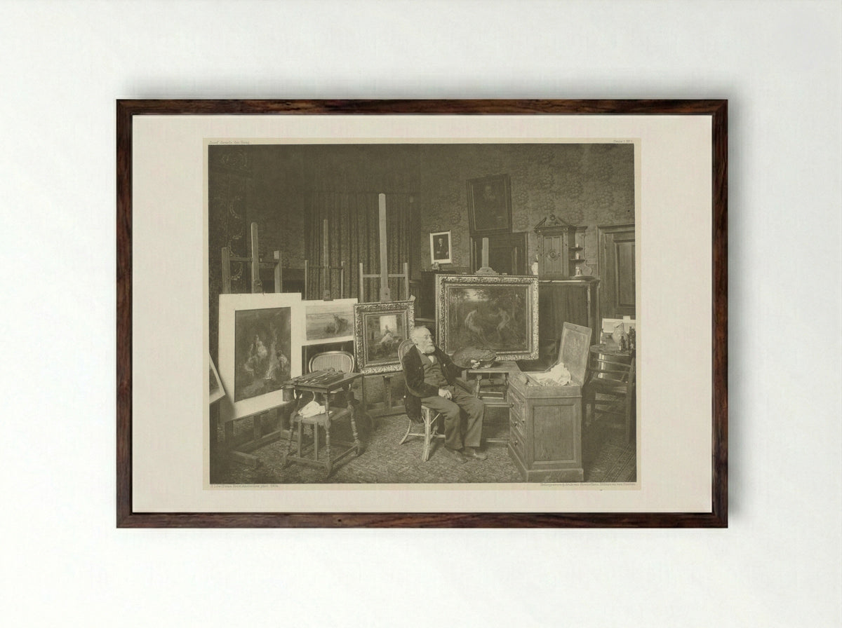 Jozef Israëls in his Studio - Jozef Israëls - Framed Print Dark Wood