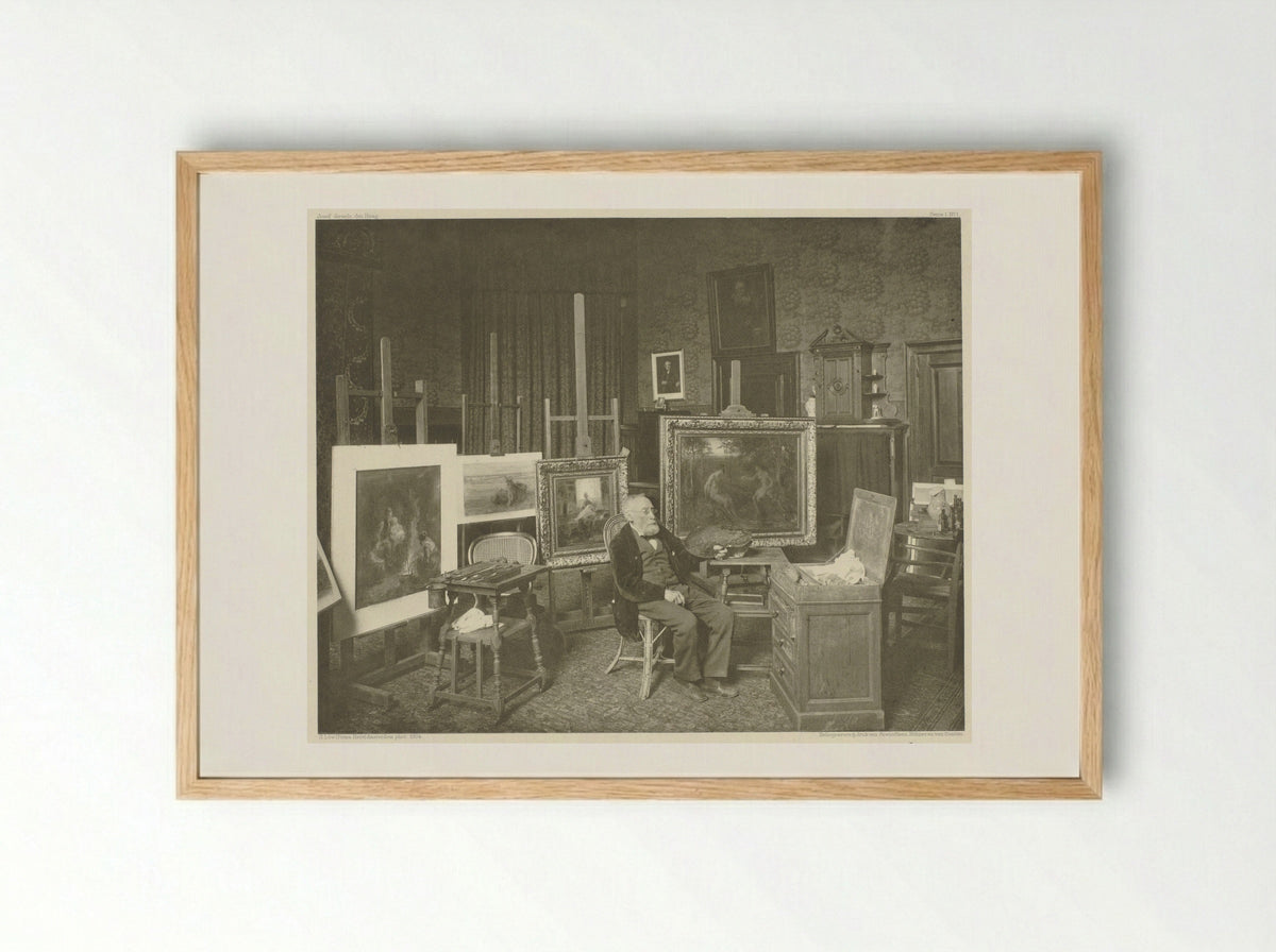 Jozef Israëls in his Studio - Jozef Israëls - Framed Print Wood