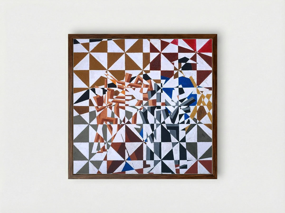 Ju-Jitsu - David Bomberg - Framed Print Dark Wood