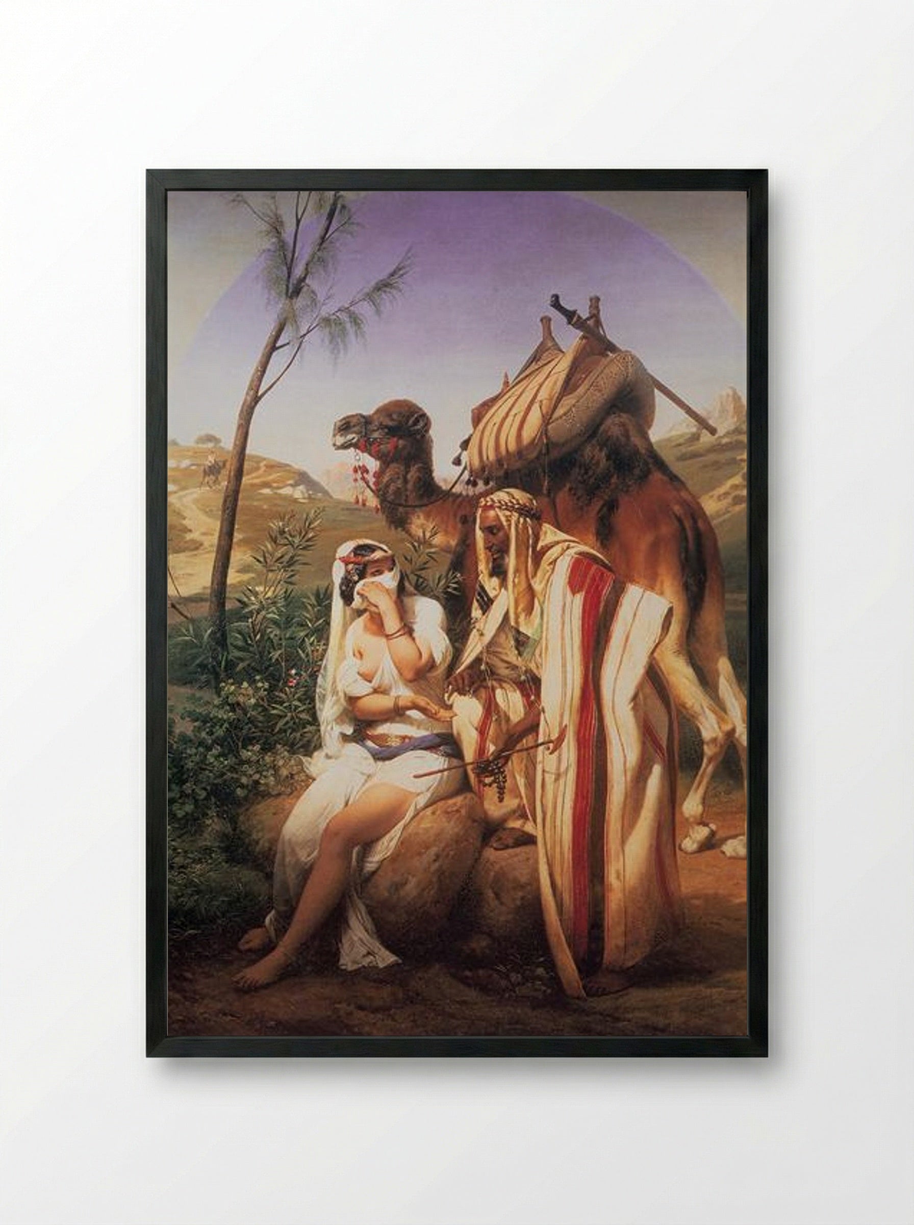 Juda et Thamar - Horace Vernet - Framed Print Black