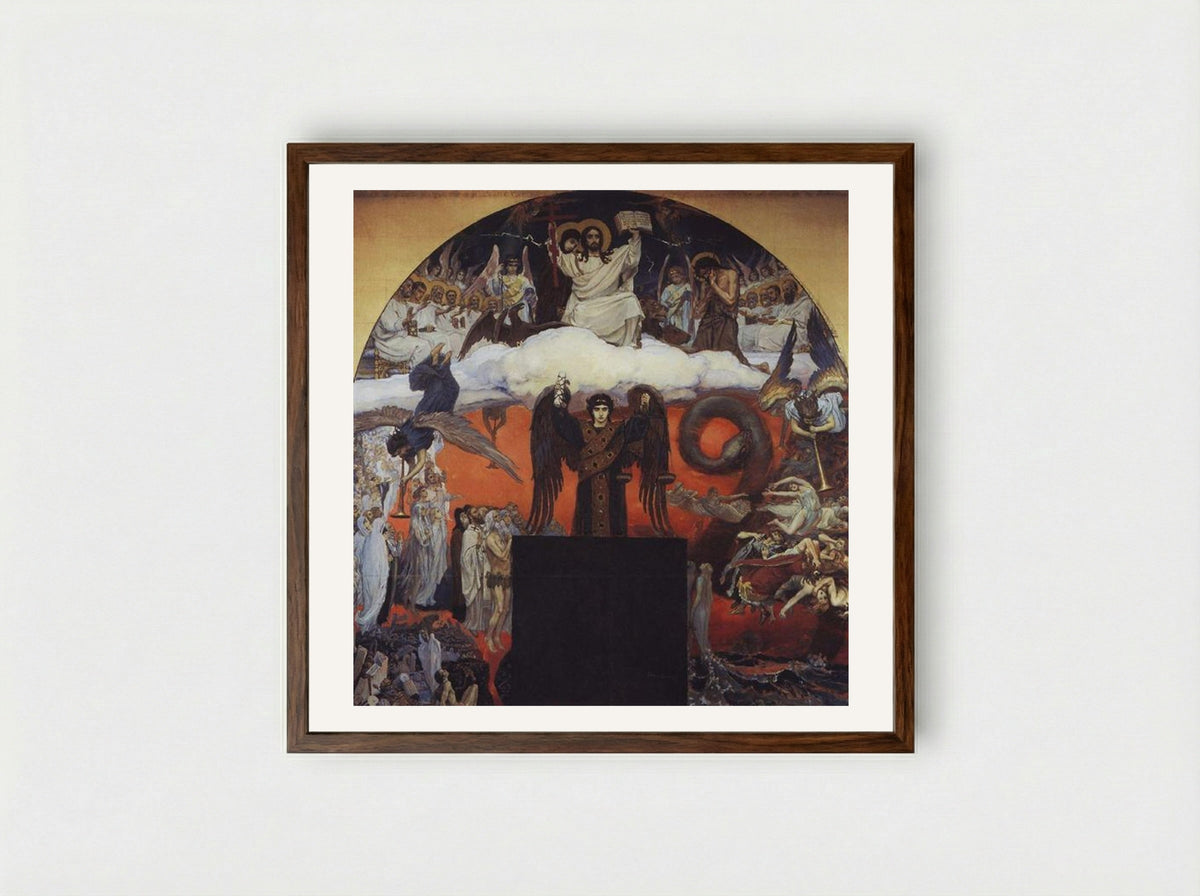Judgement Day - Viktor Vasnetsov - Framed Print Dark Wood