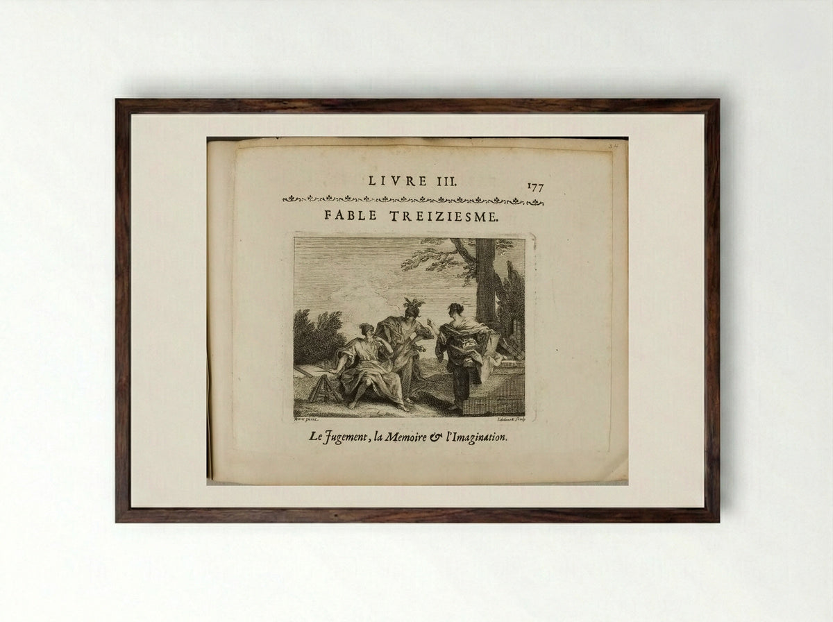 Judgment, Memory, and Imagination - Nicolas Edelinck - Framed Print Dark Wood