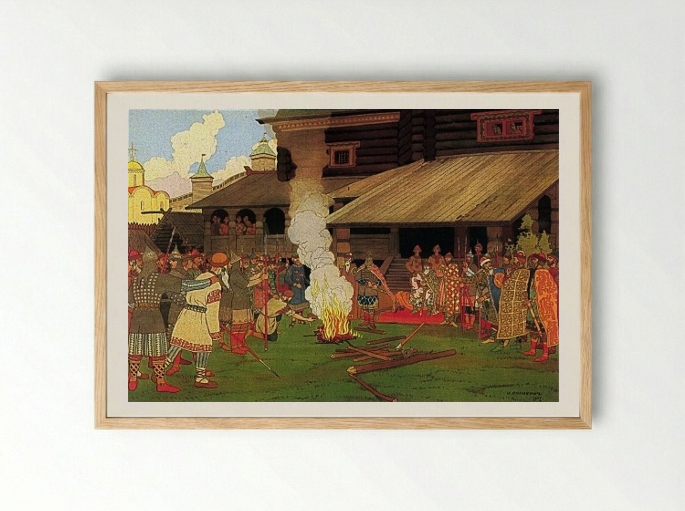 Judgment during the Russian Pravda - Ivan Bilibin - Framed Print Wood