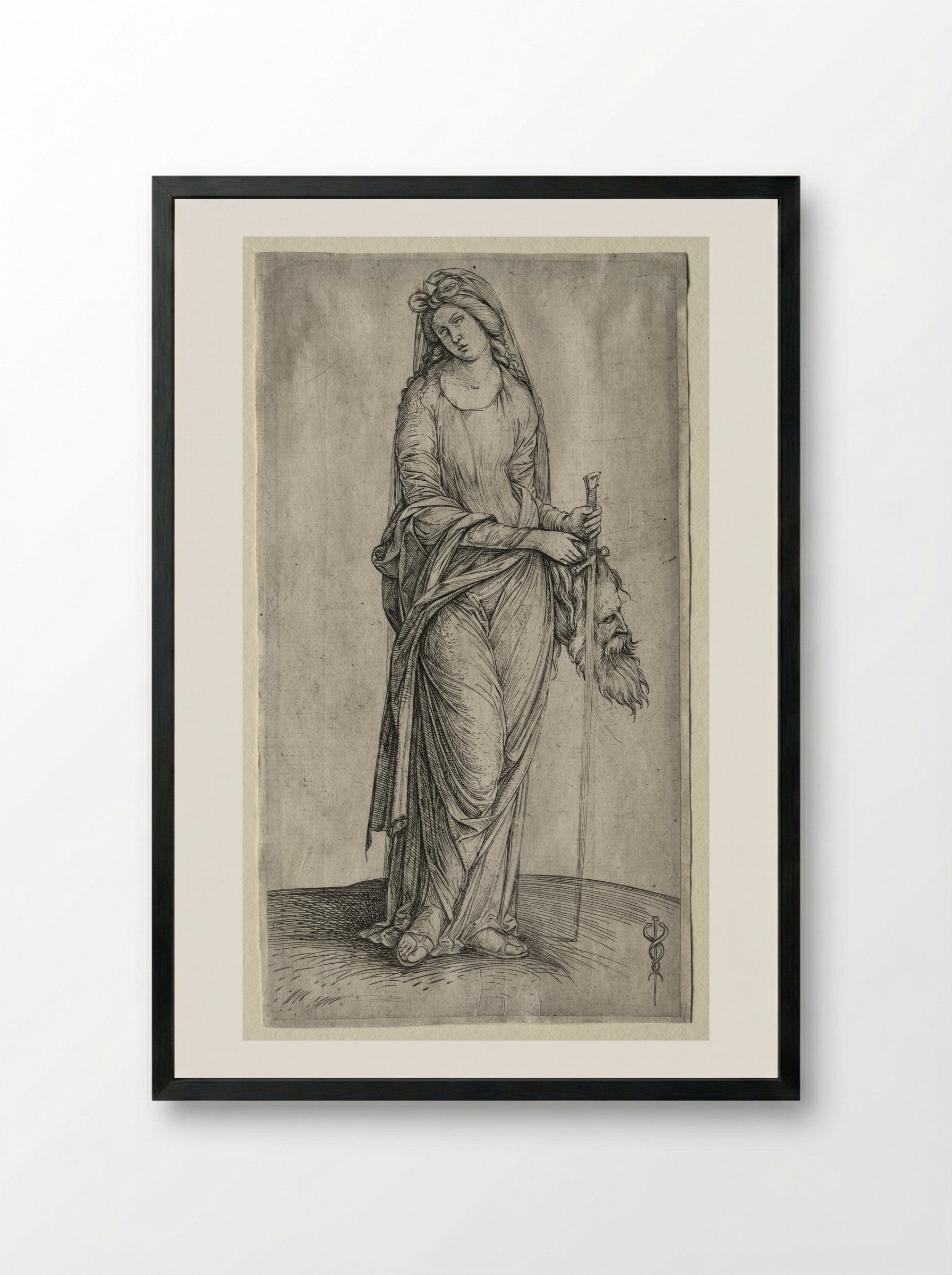 Judith Holding the Head of Holofernes - Jacopo de' Barbari - Framed Print Black