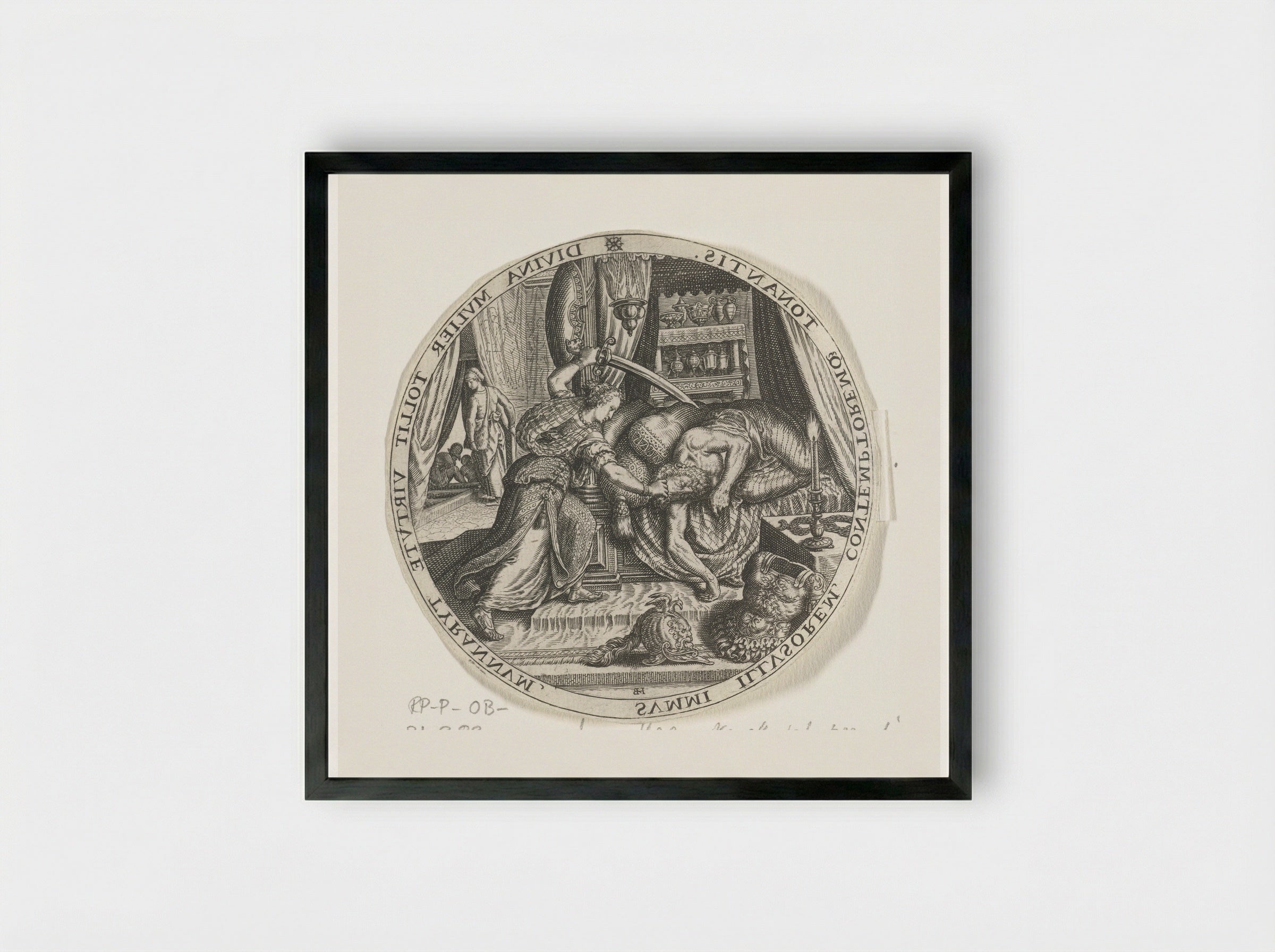 Judith and Holofernes - Johann Theodor de Bry - Framed Print Black