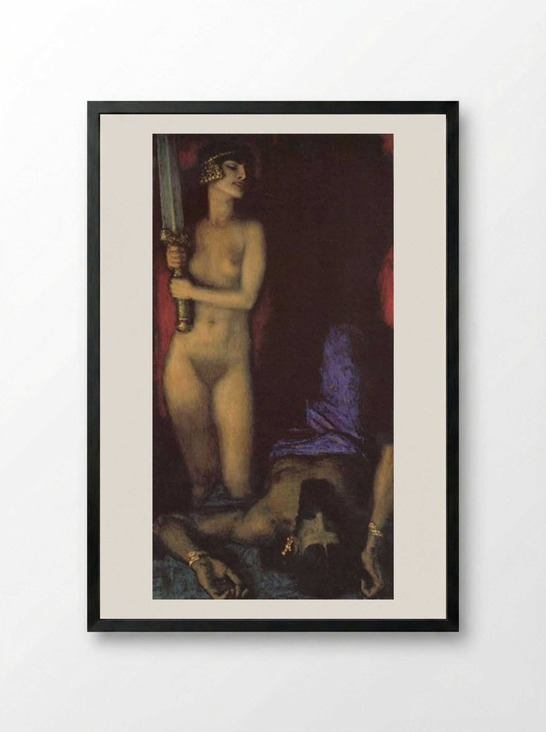Judith and Holofernes - Franz von Stuck - Framed Print Black