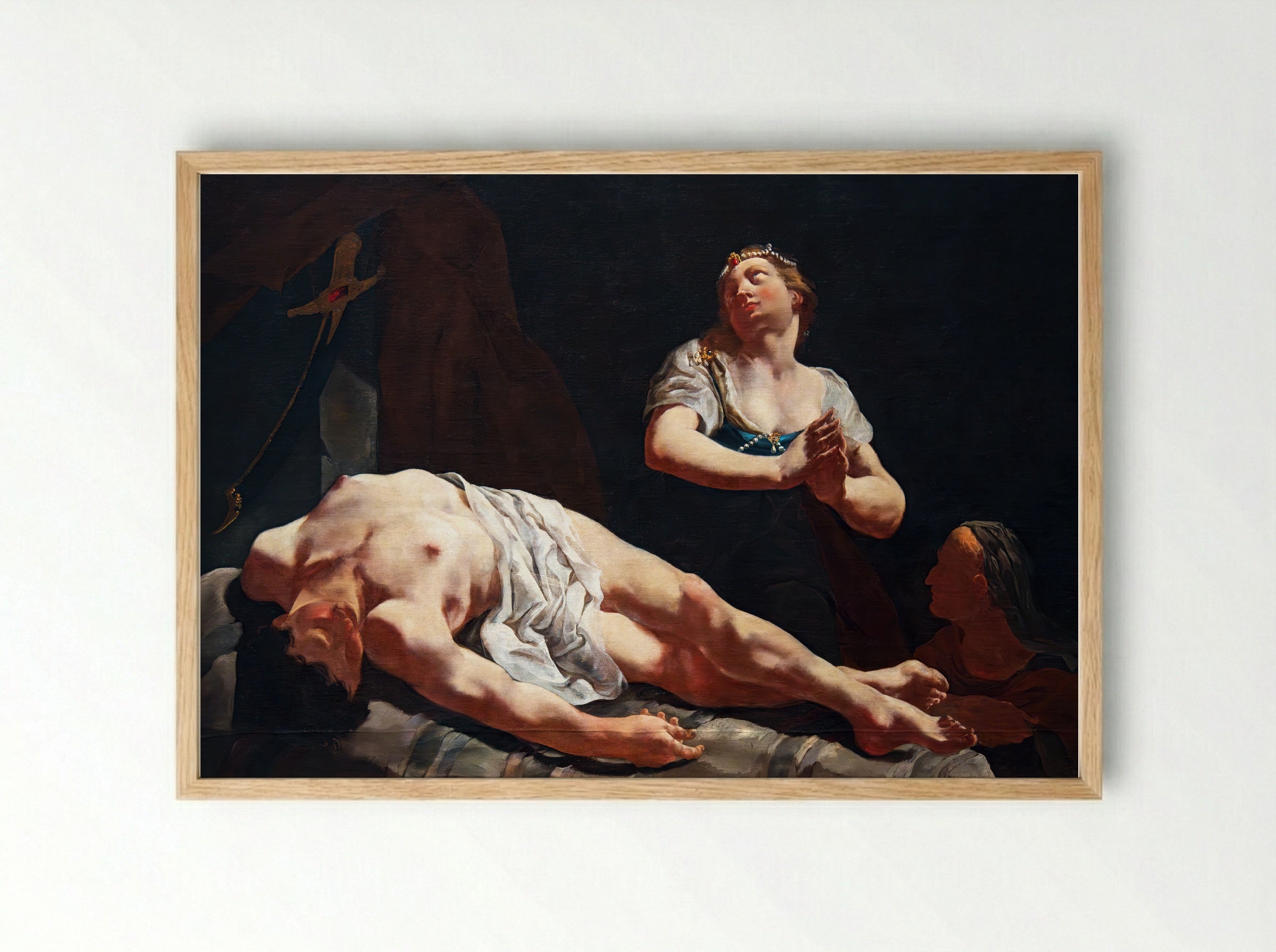 Judith and Holofernes - Giulia Lama - Framed Print Wood