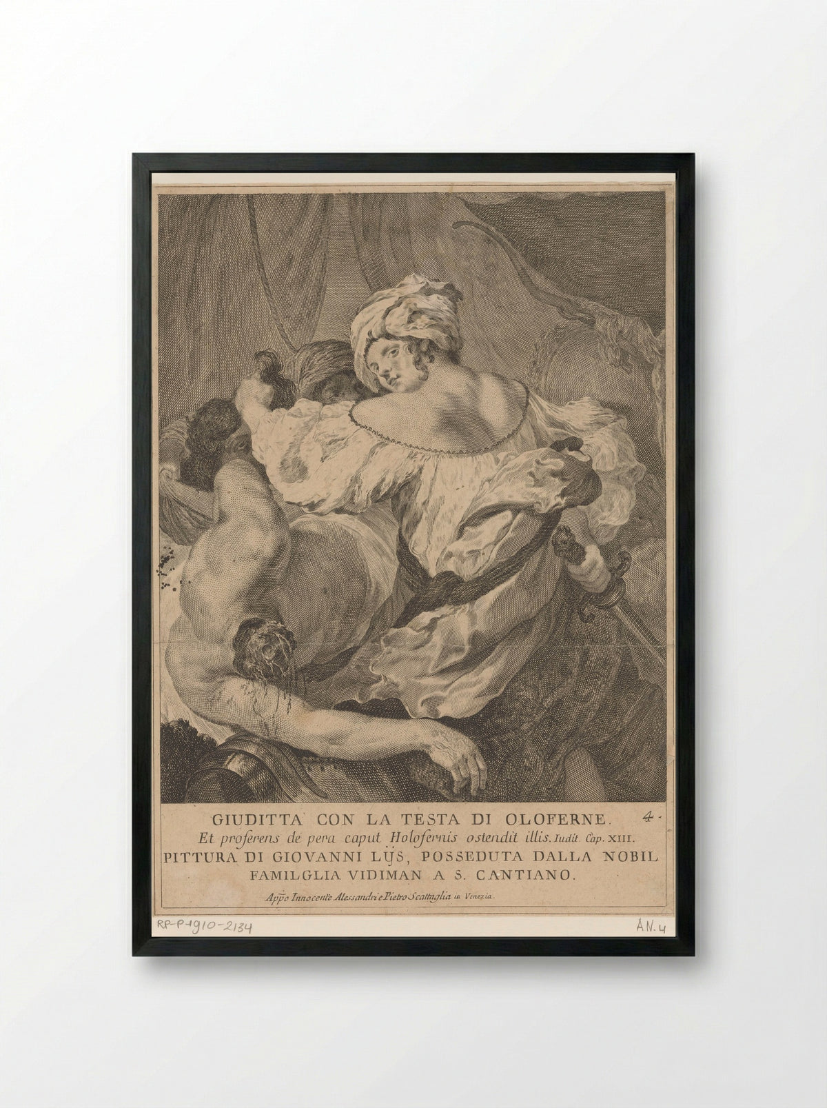 Judith with the Head of Holofernes - Pietro Monaco - Framed Print Black