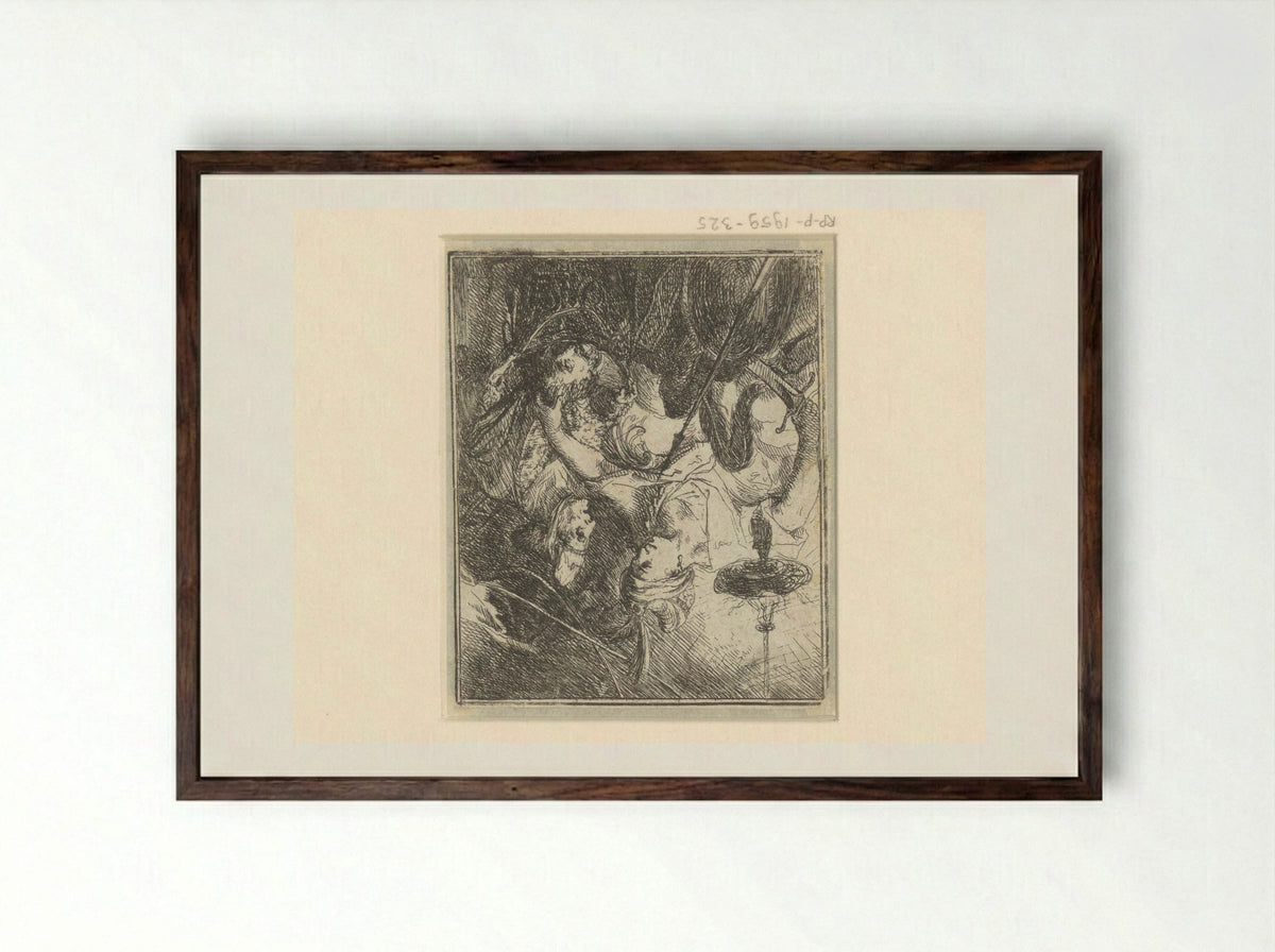 Judith with the Head of Holofernes - Unknown Artist - Framed Print Dark Wood