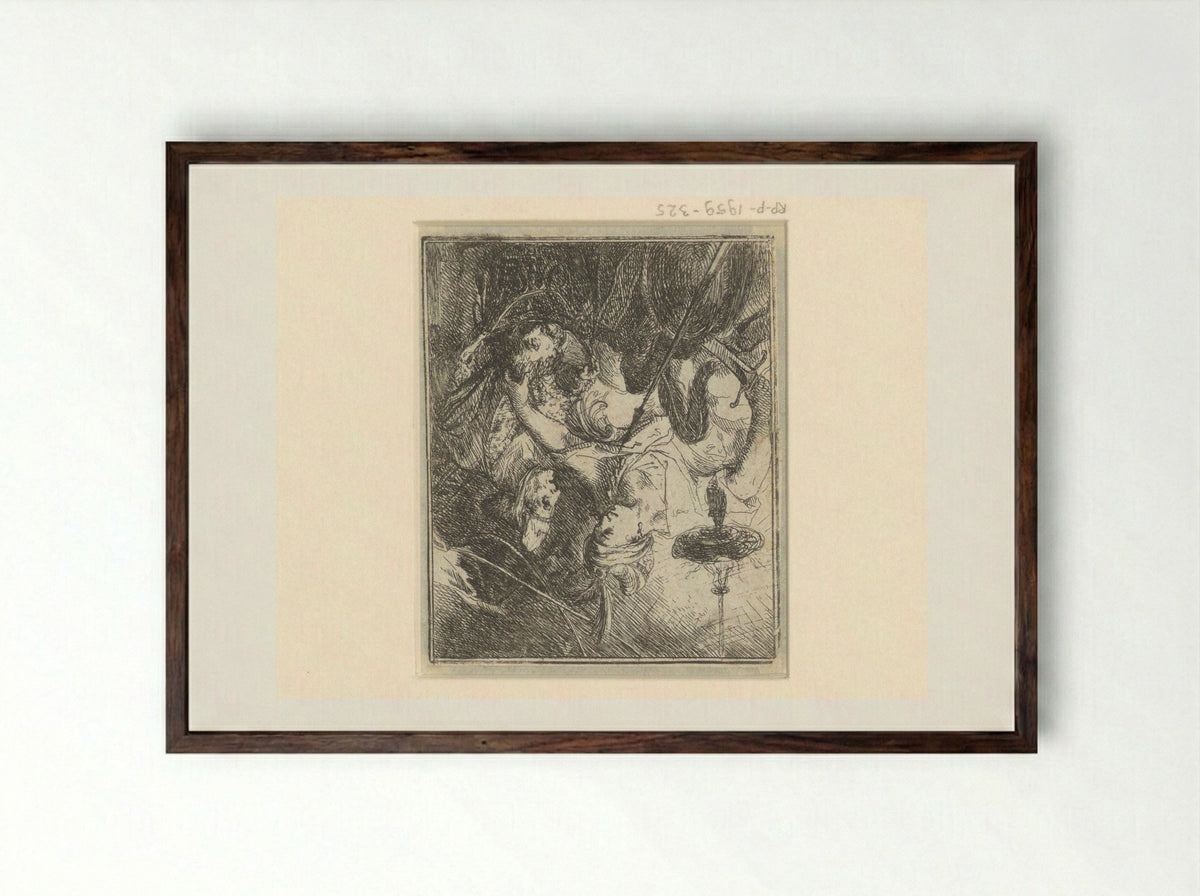 Judith with the Head of Holofernes - Unknown Artist - Framed Print Dark Wood