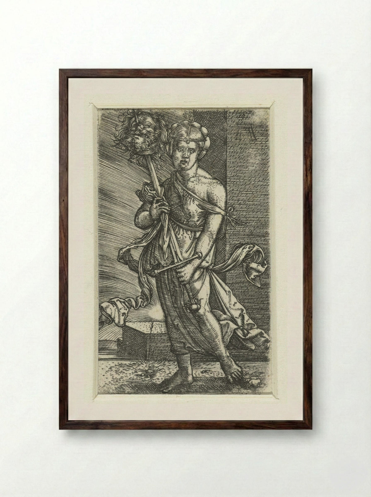 Judith with the Head of Holofernes - Andrea Mantegna - Framed Print Dark Wood