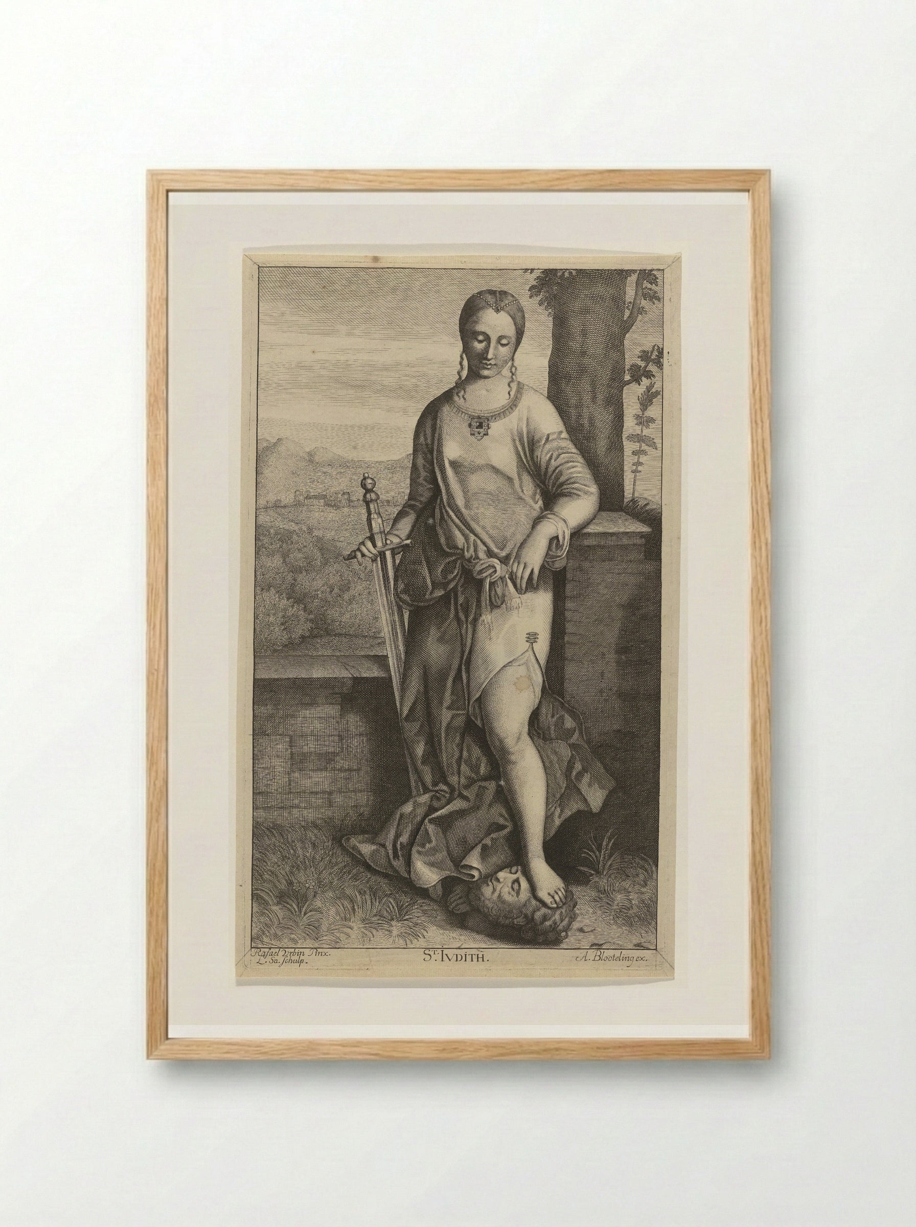Judith with the Head of Holofernes - Abraham Bloteling - Framed Print Wood