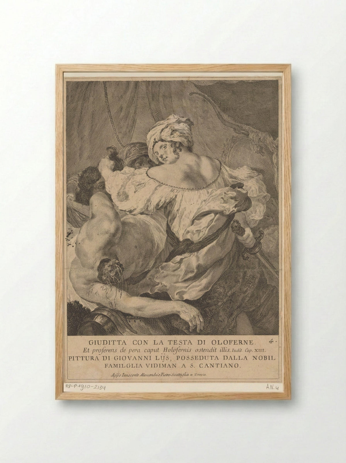Judith with the Head of Holofernes - Pietro Monaco - Framed Print Wood