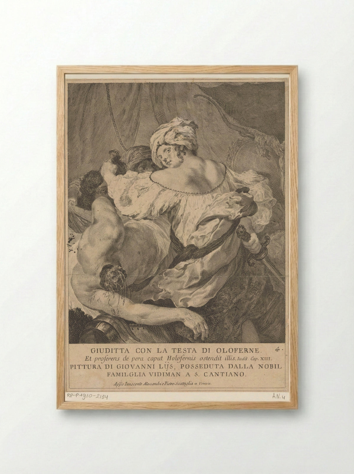 Judith with the Head of Holofernes - Pietro Monaco - Framed Print Wood