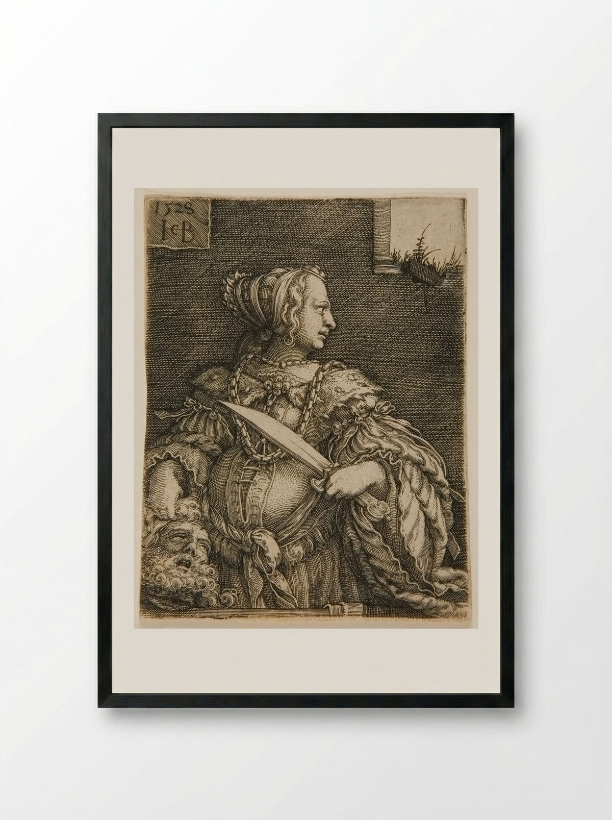 Judith - Jakob Binck - Framed Print Black
