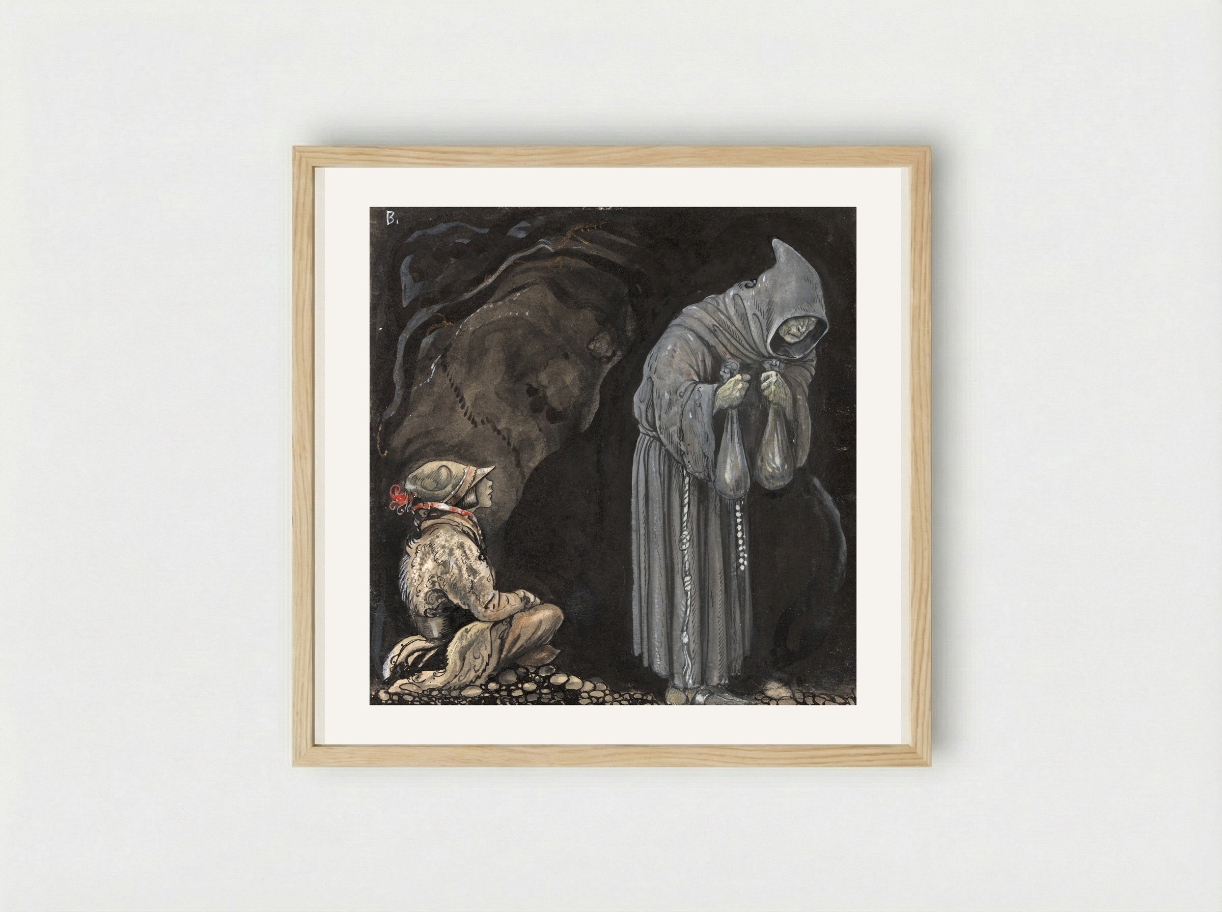 Julbocken - John Bauer - Framed Print Wood