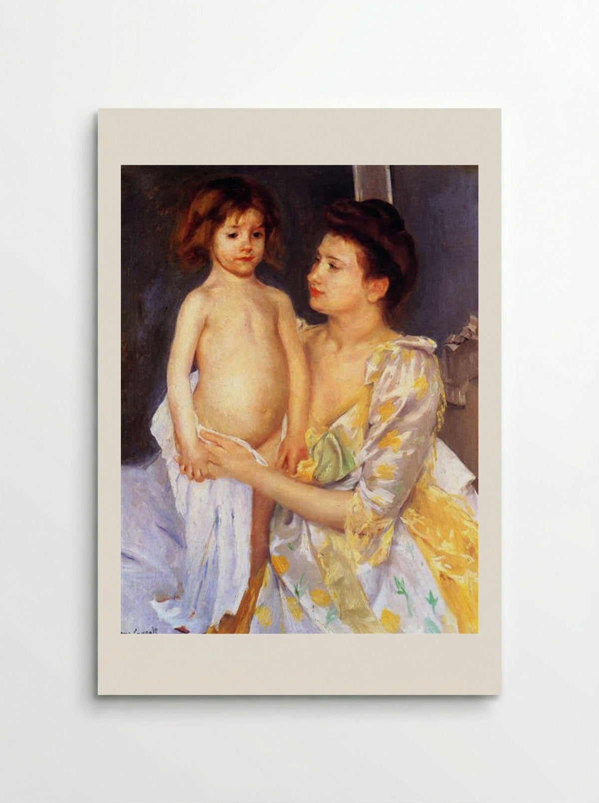 Jules Being Dried by His Mother - Mary Cassatt - Poster