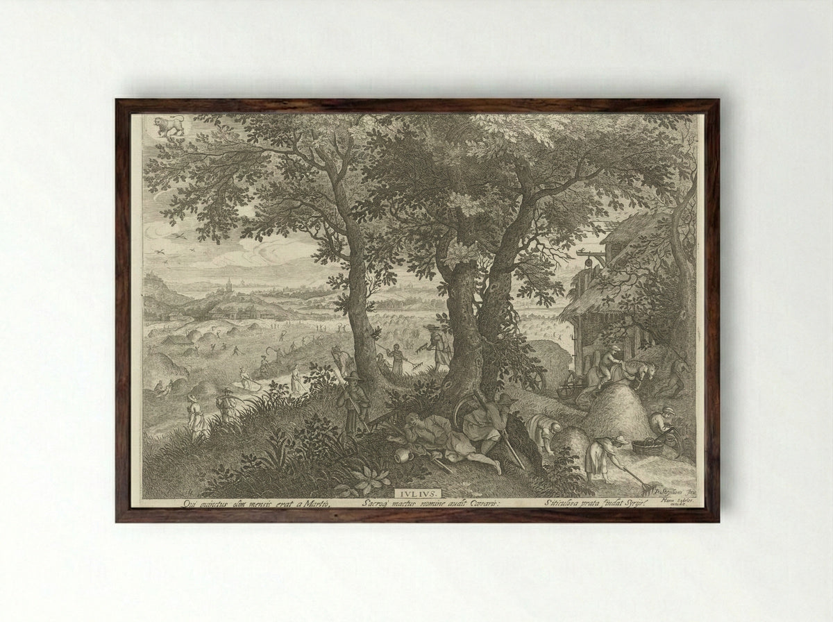 Juli (July) - Aegidius Sadeler (II) - Framed Print Dark Wood