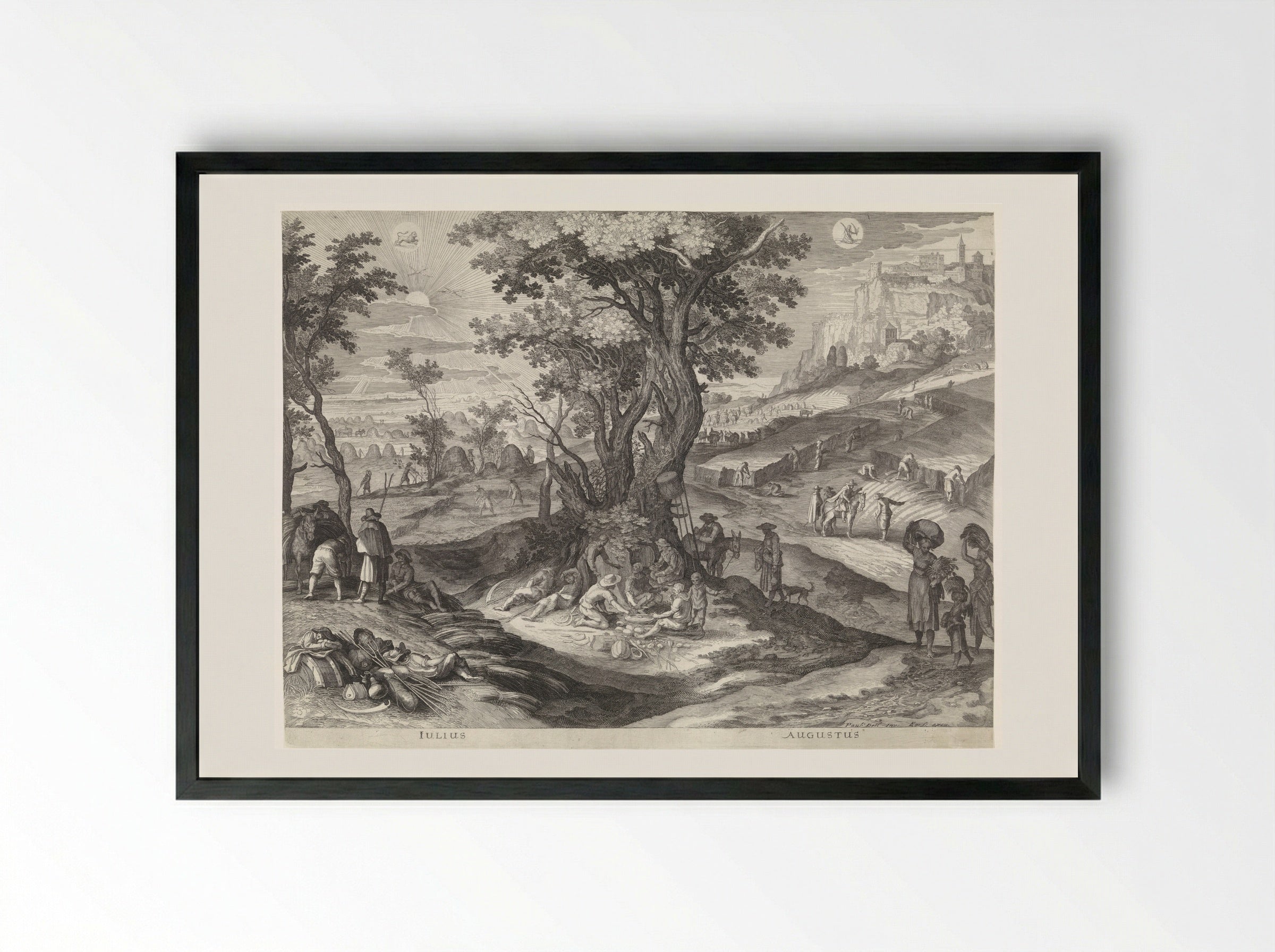 Juli en augustus (July and August) - Aegidius Sadeler (II) - Framed Print Black