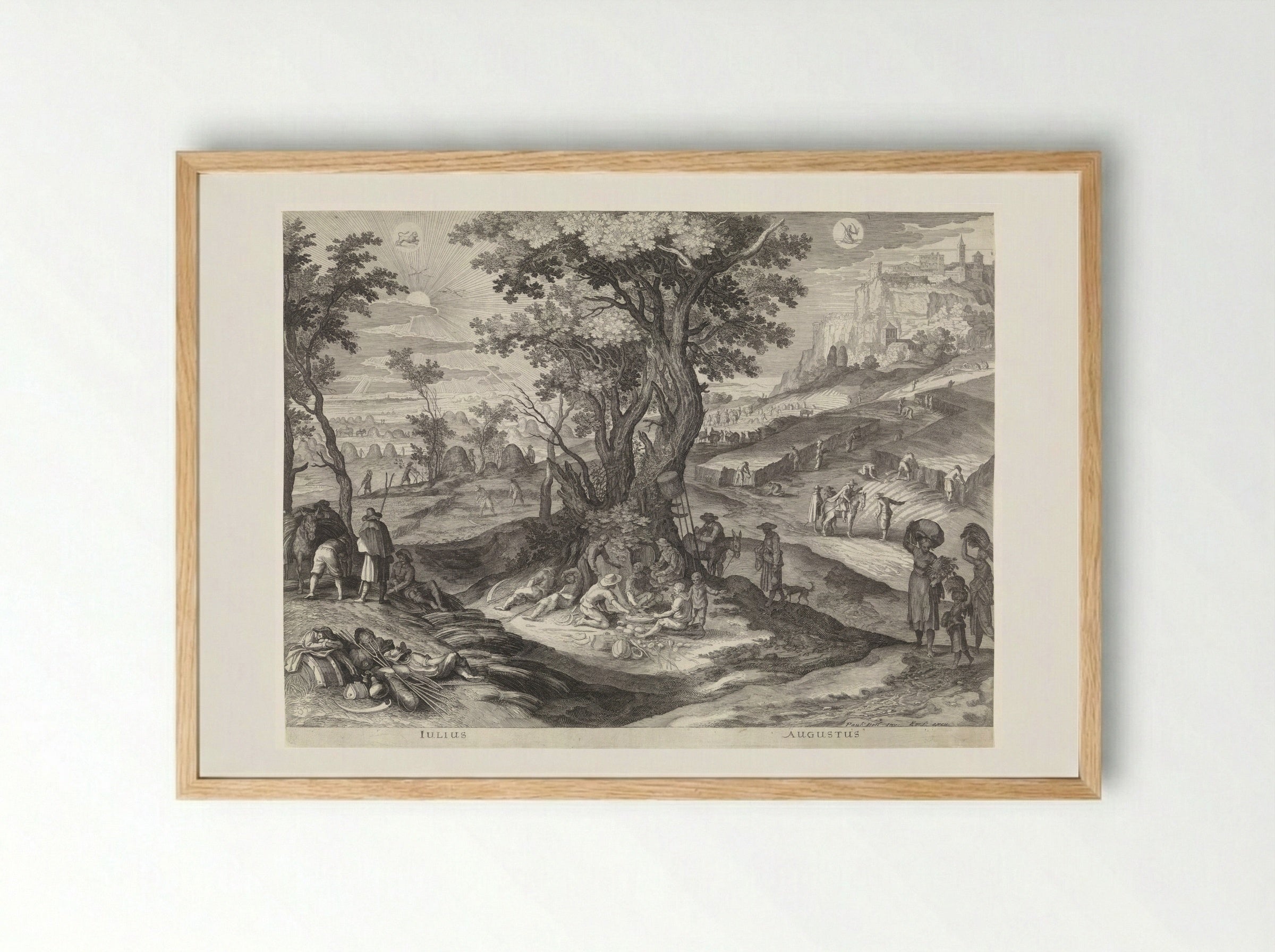 Juli en augustus (July and August) - Aegidius Sadeler (II) - Framed Print Wood