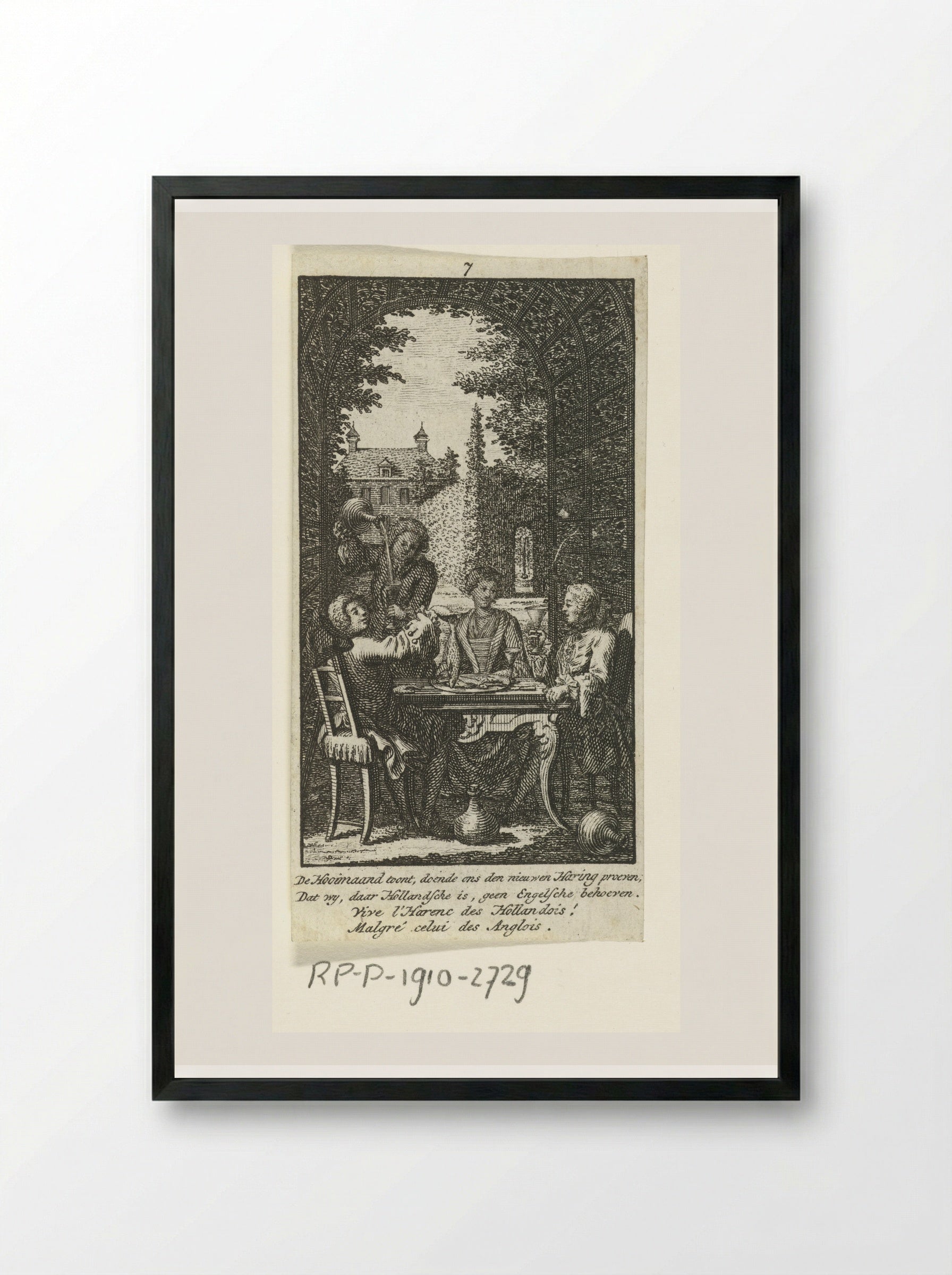 Juli: vrolijk gezelschap aan tafel - Jan Caspar Philips - Framed Print Black