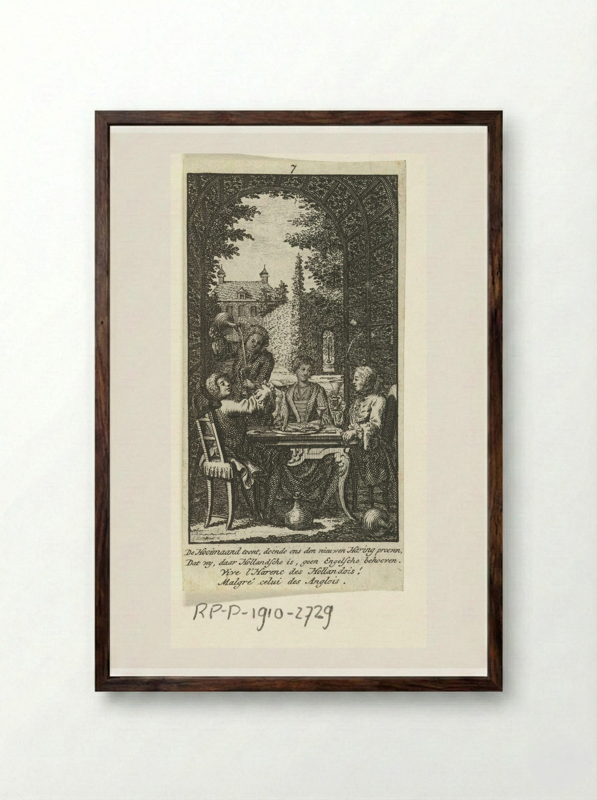 Juli: vrolijk gezelschap aan tafel - Jan Caspar Philips - Framed Print Dark Wood