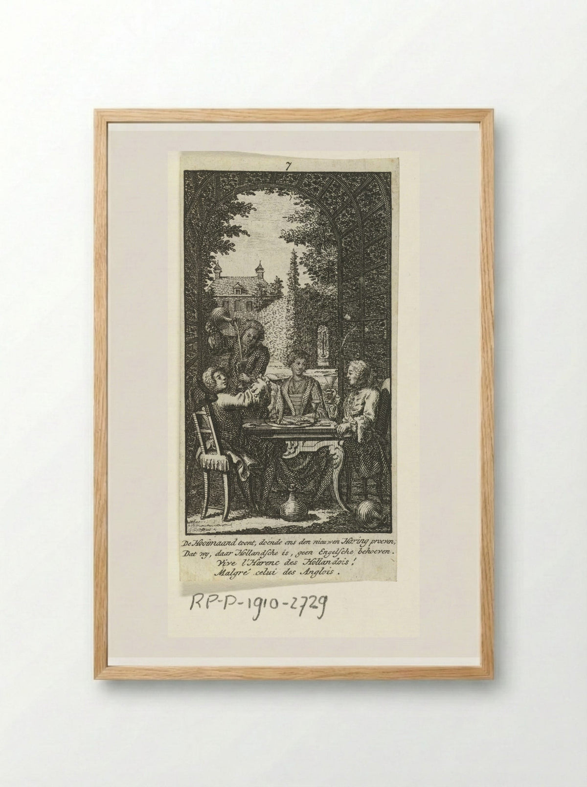 Juli: vrolijk gezelschap aan tafel - Jan Caspar Philips - Framed Print Wood