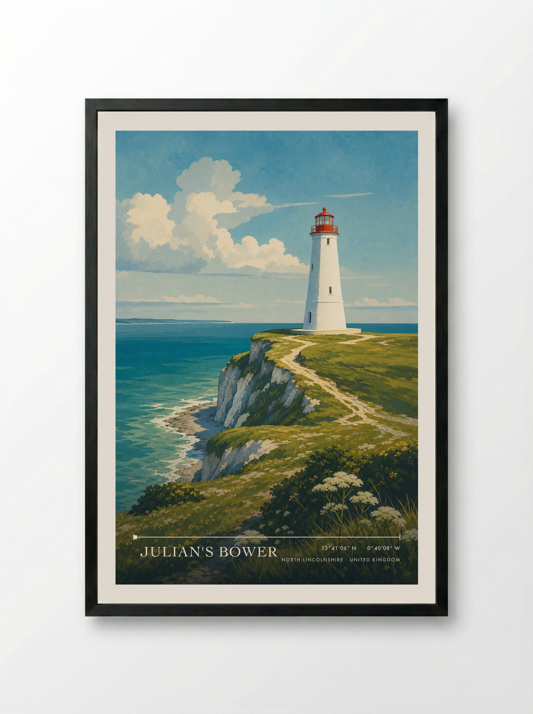 Julian's Bower North Lincolnshire United Kingdom Travel Poster - Framed Print Black