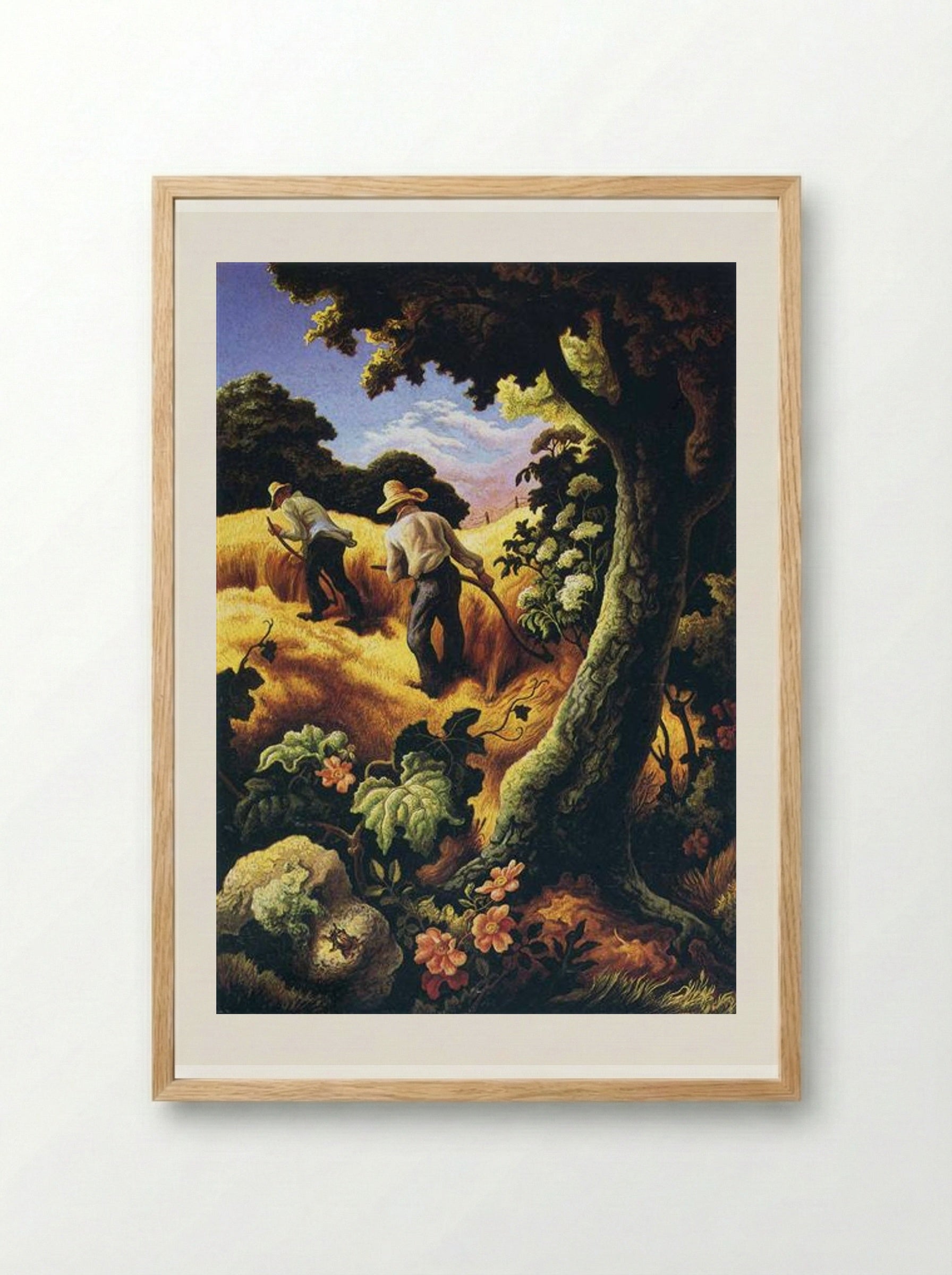 July Hay - Thomas Hart Benton - Framed Print Wood