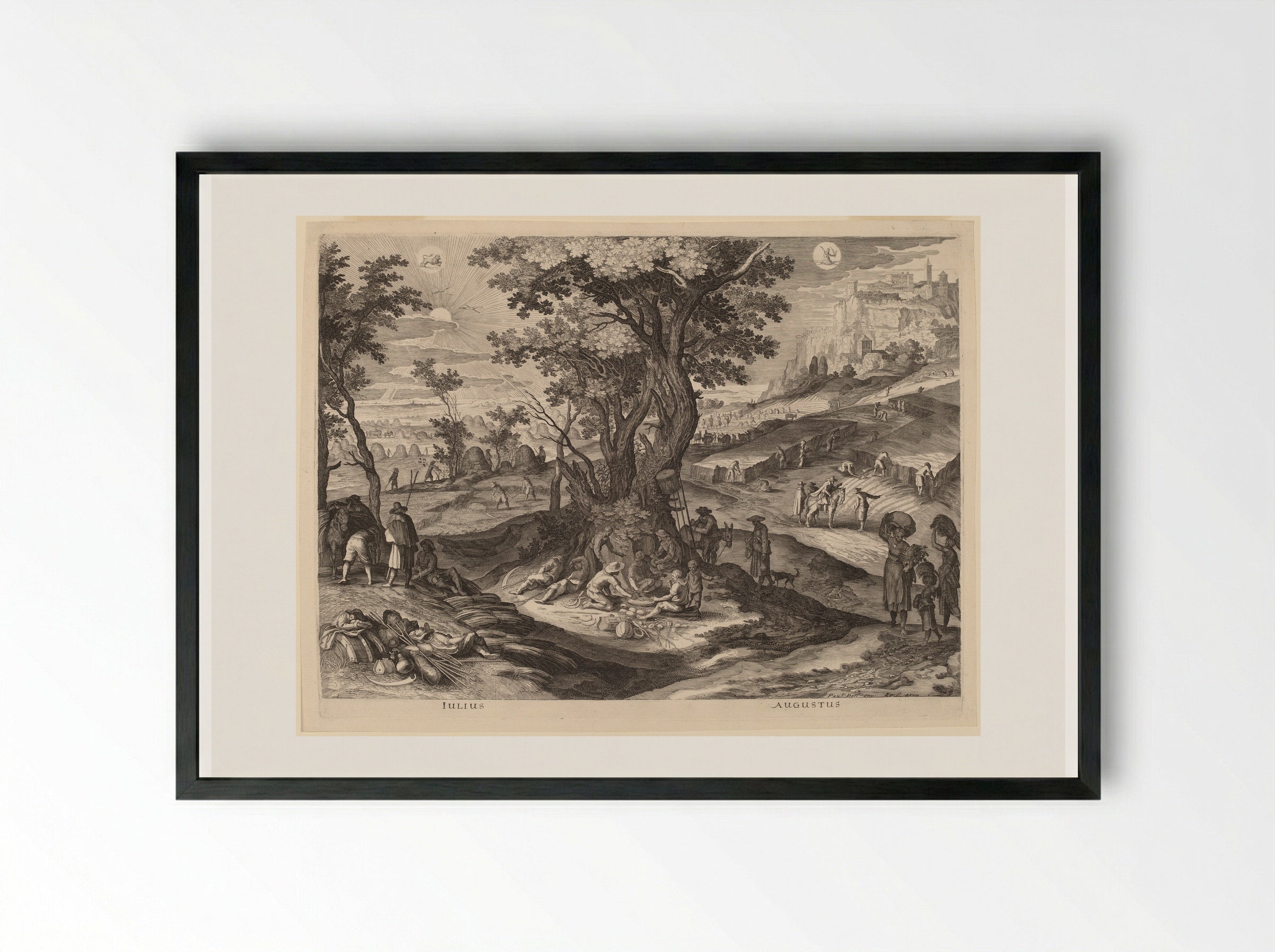 July (Iulius) - Aegidius Sadeler II - Framed Print Black