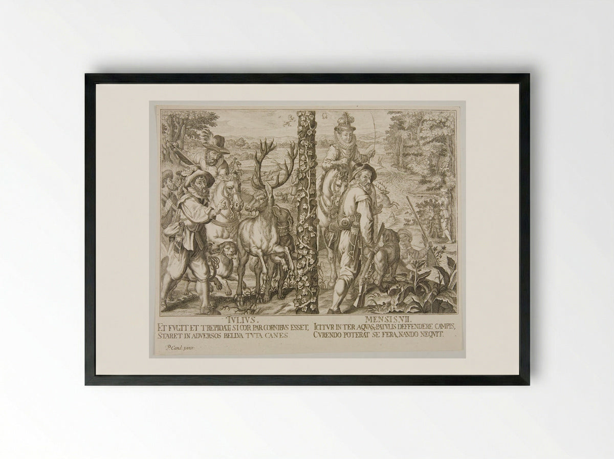 July (Iulius) - Joseph Anton Zimmermann - Framed Print Black