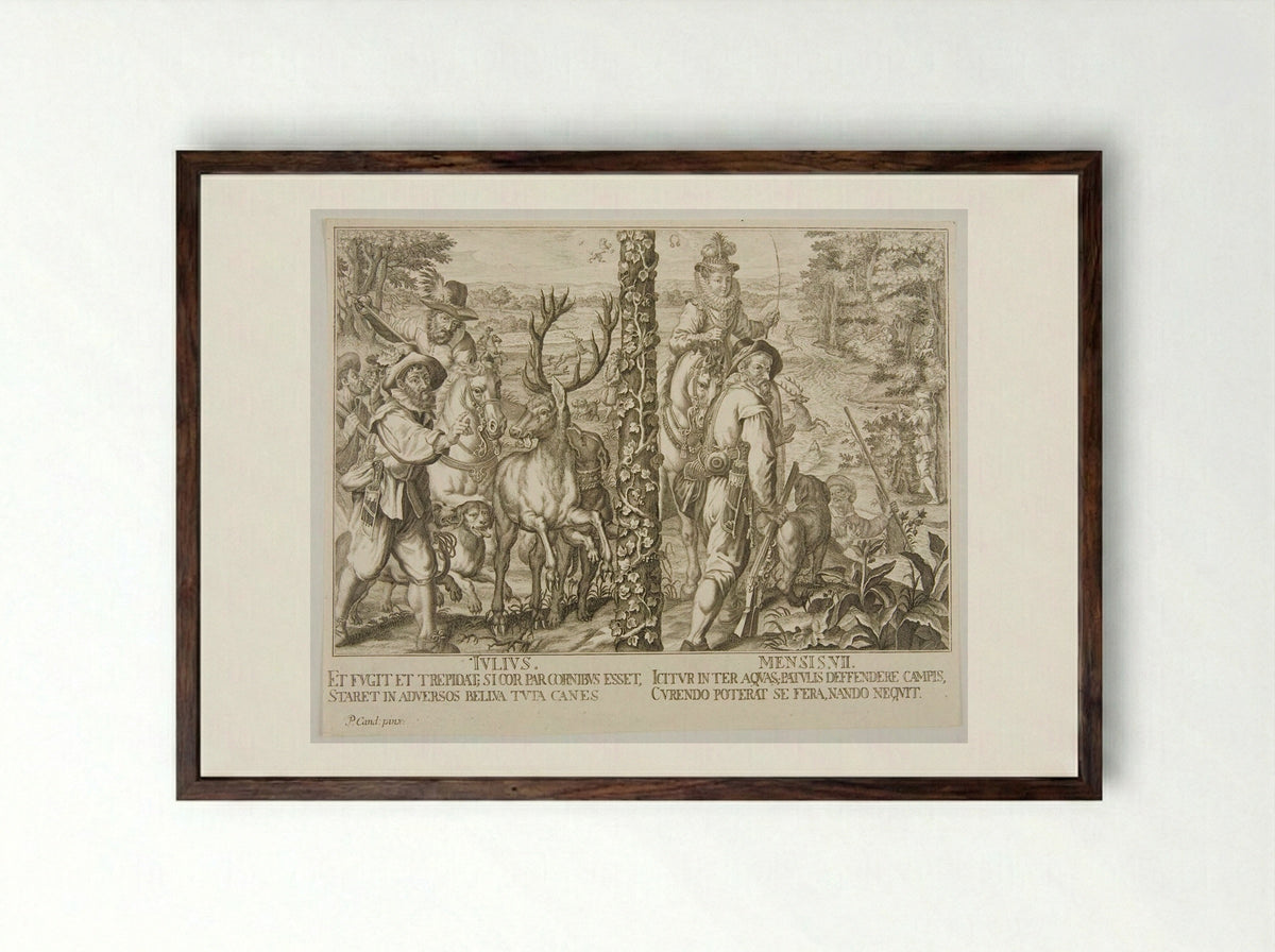 July (Iulius) - Joseph Anton Zimmermann - Framed Print Dark Wood