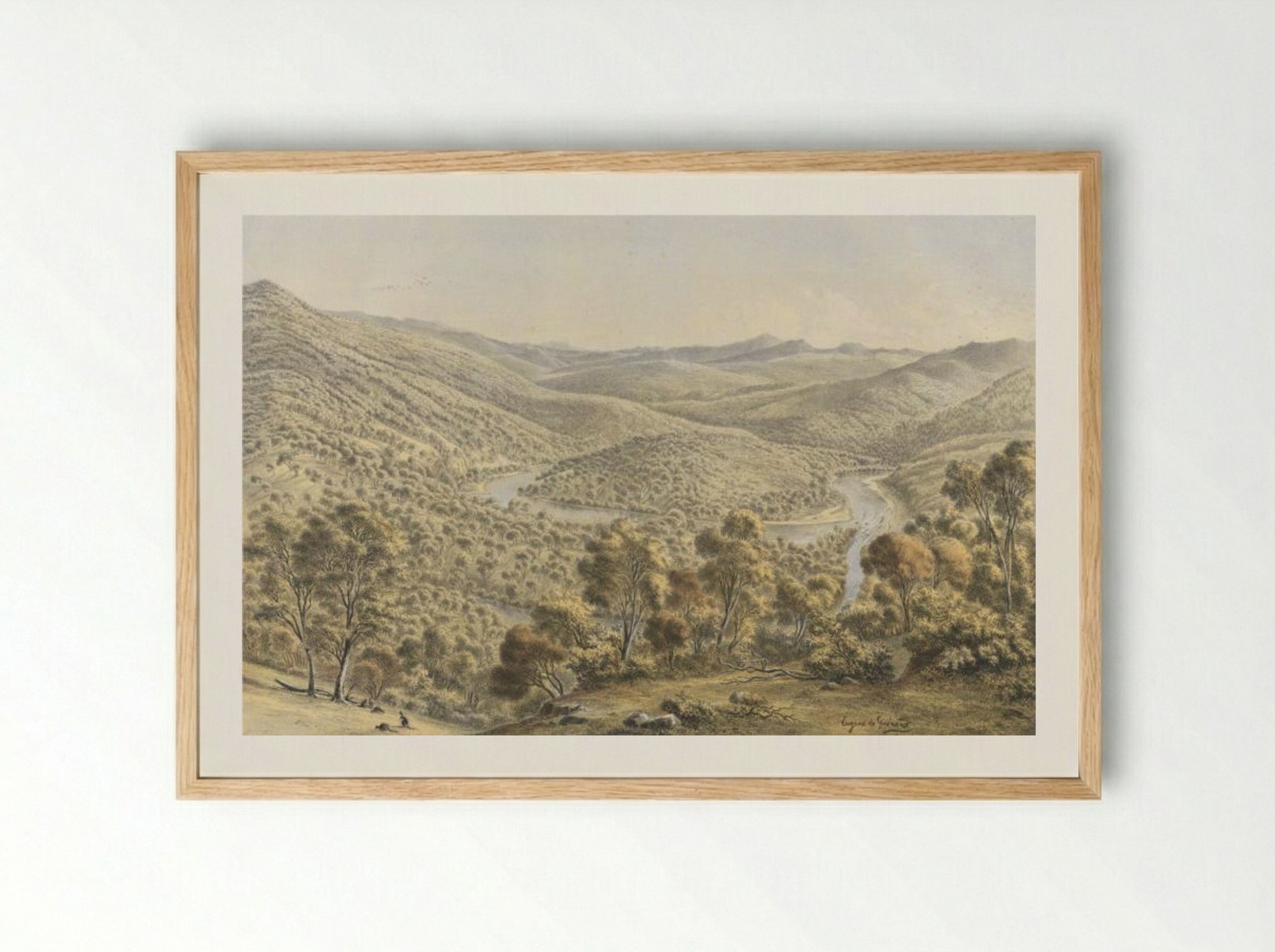 Junction of the Buchan and Snowy Rivers, Gippsland - Eugene von Guerard - Framed Print Wood