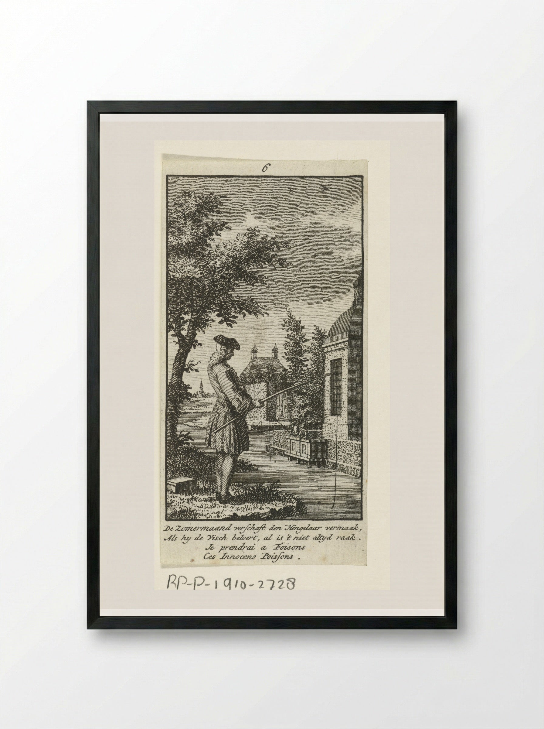 June: The Angler - Jan Caspar Philips - Framed Print Black
