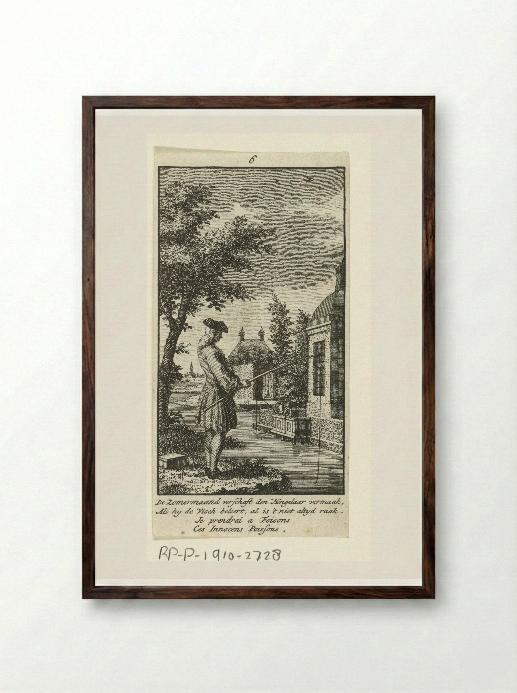 June: The Angler - Jan Caspar Philips - Framed Print Dark Wood