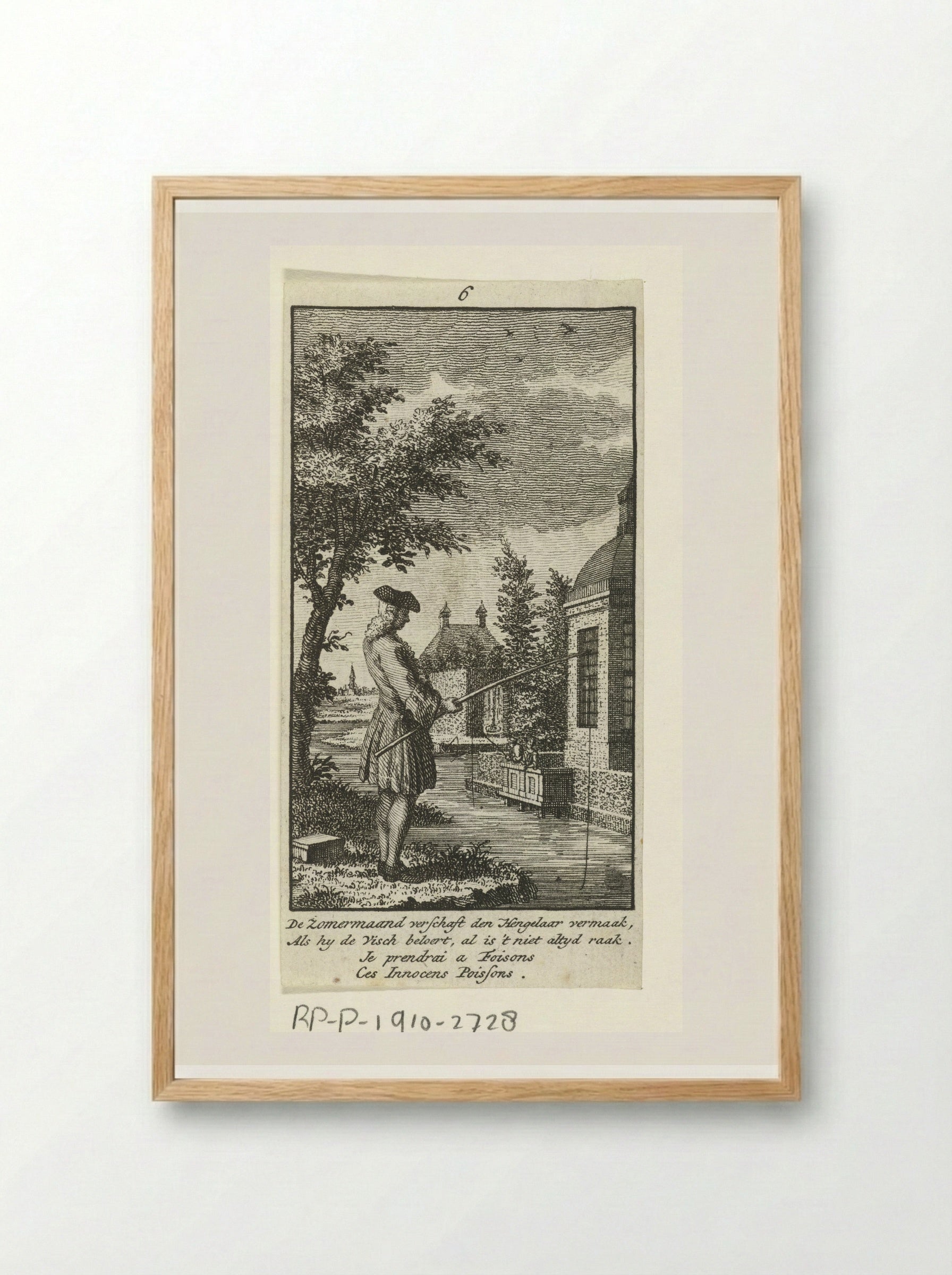 June: The Angler - Jan Caspar Philips - Framed Print Wood