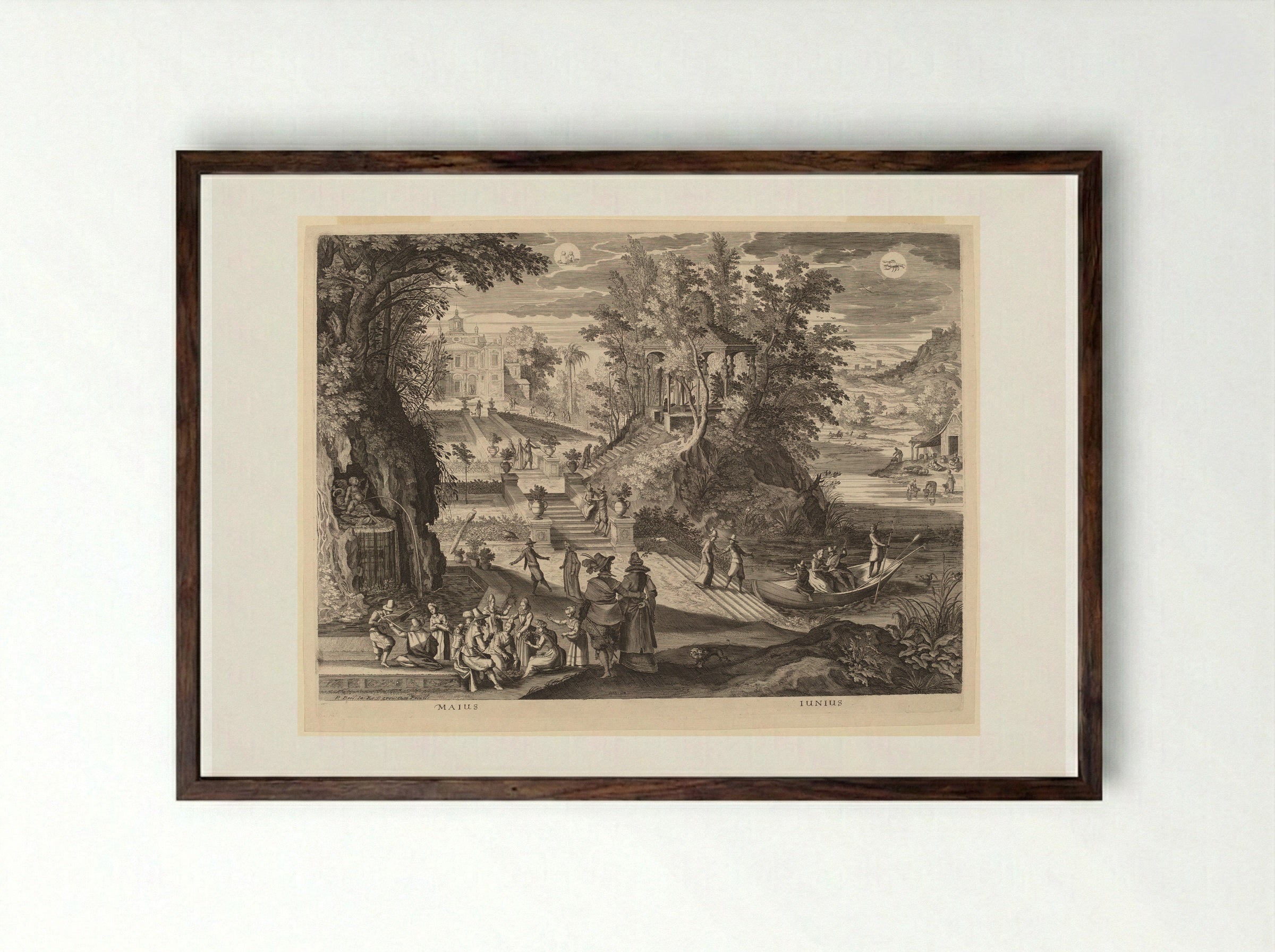 June - Aegidius Sadeler II - Framed Print Dark Wood