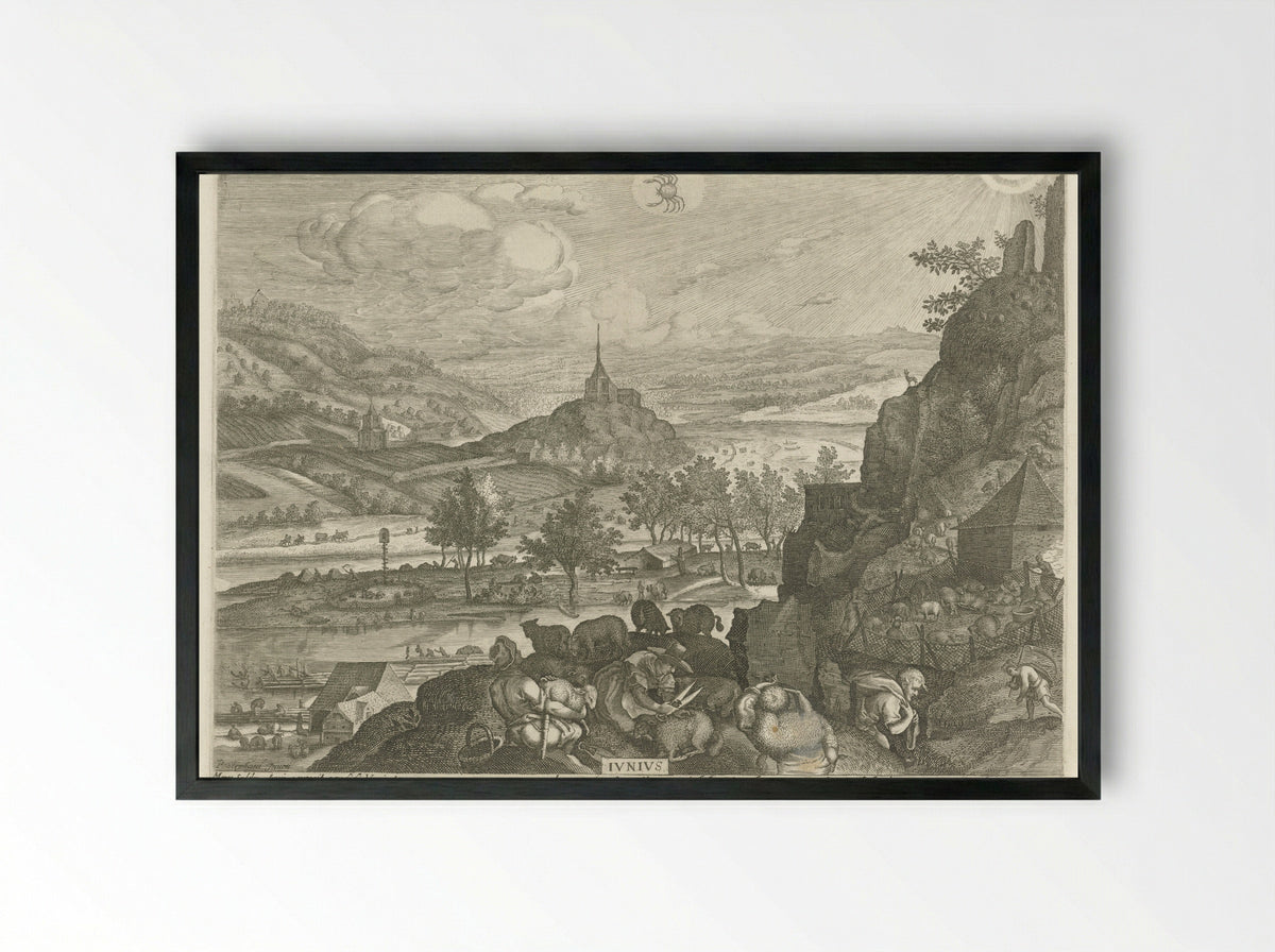 Juni (June) - Aegidius Sadeler (II) - Framed Print Black