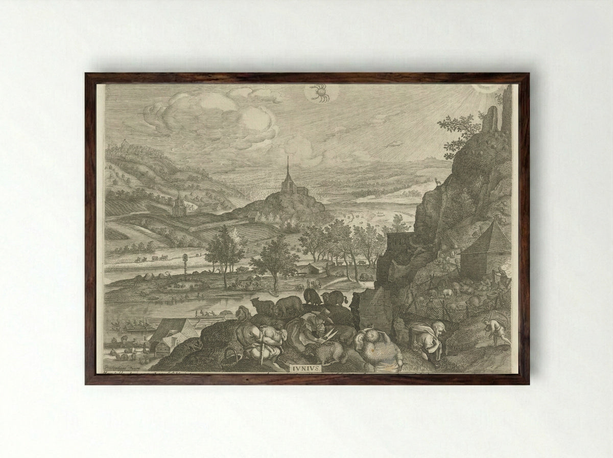 Juni (June) - Aegidius Sadeler (II) - Framed Print Dark Wood