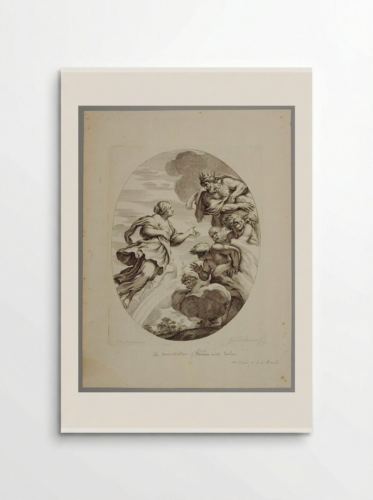 Juno Entreats Aeolus to Loose the Winds against the Fleet of Aeneas - Gérard Audran - Poster