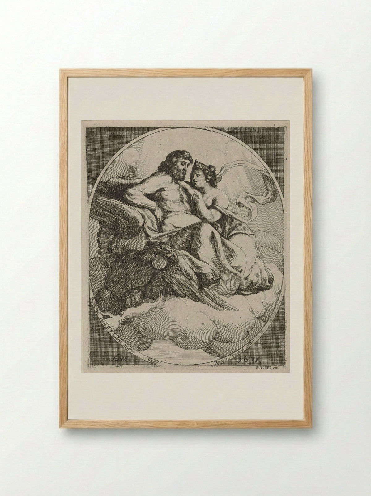 Juno Reclining on the Shoulder of Jupiter - Willem Panneels - Framed Print Wood