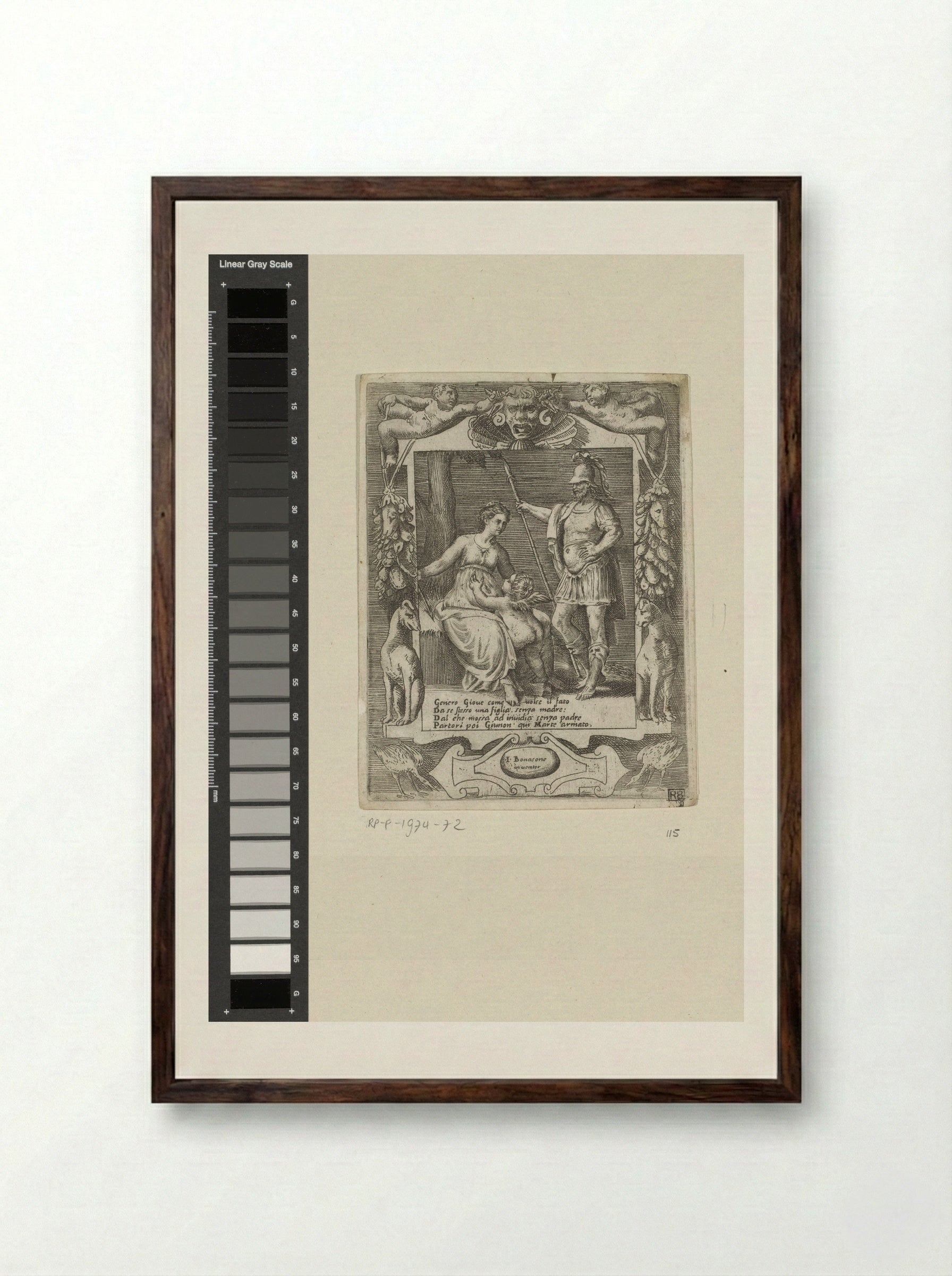 Juno and Mars - Giulio Bonasone - Framed Print Dark Wood
